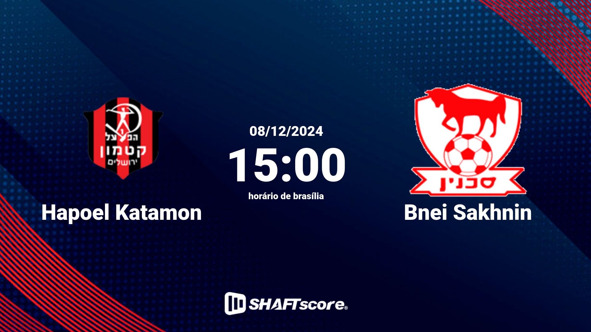 Estatísticas do jogo Hapoel Katamon vs Bnei Sakhnin 08.12 15:00