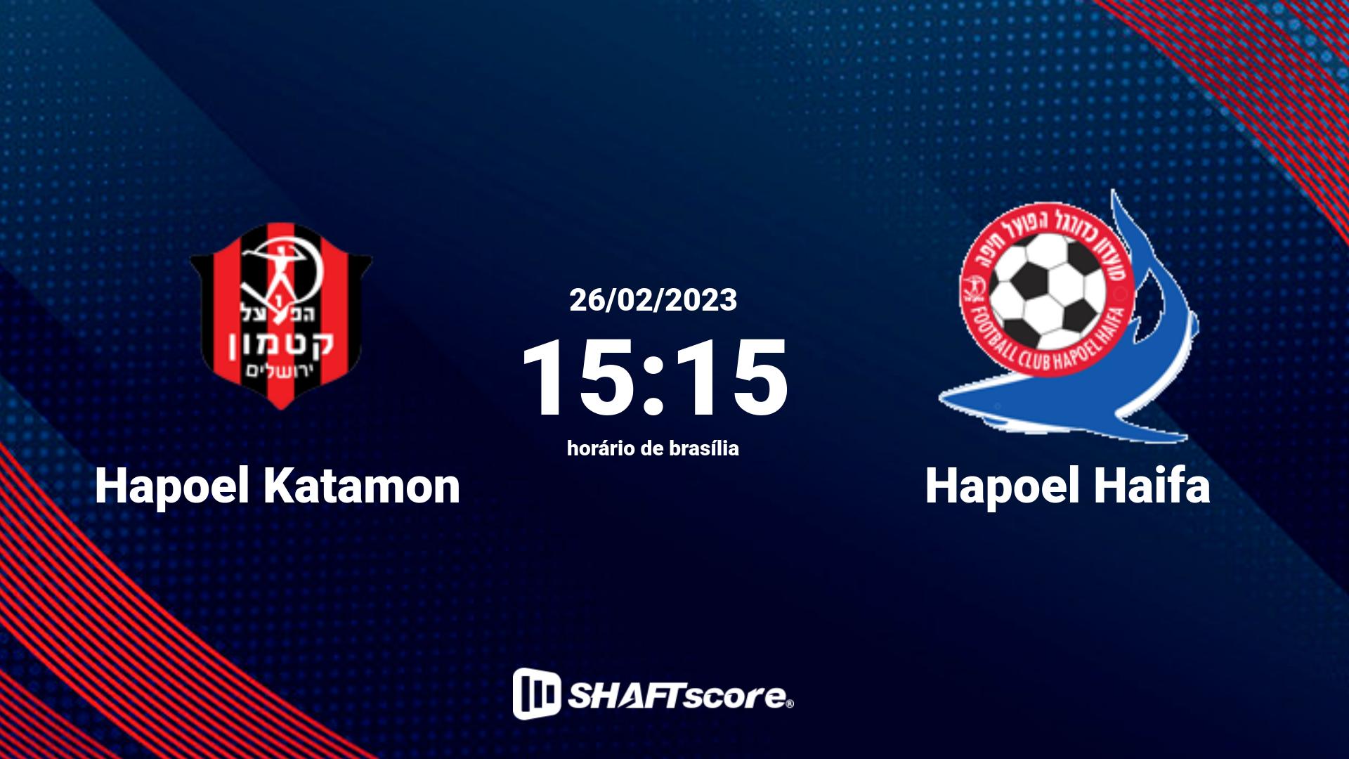 Estatísticas do jogo Hapoel Katamon vs Hapoel Haifa 26.02 15:15