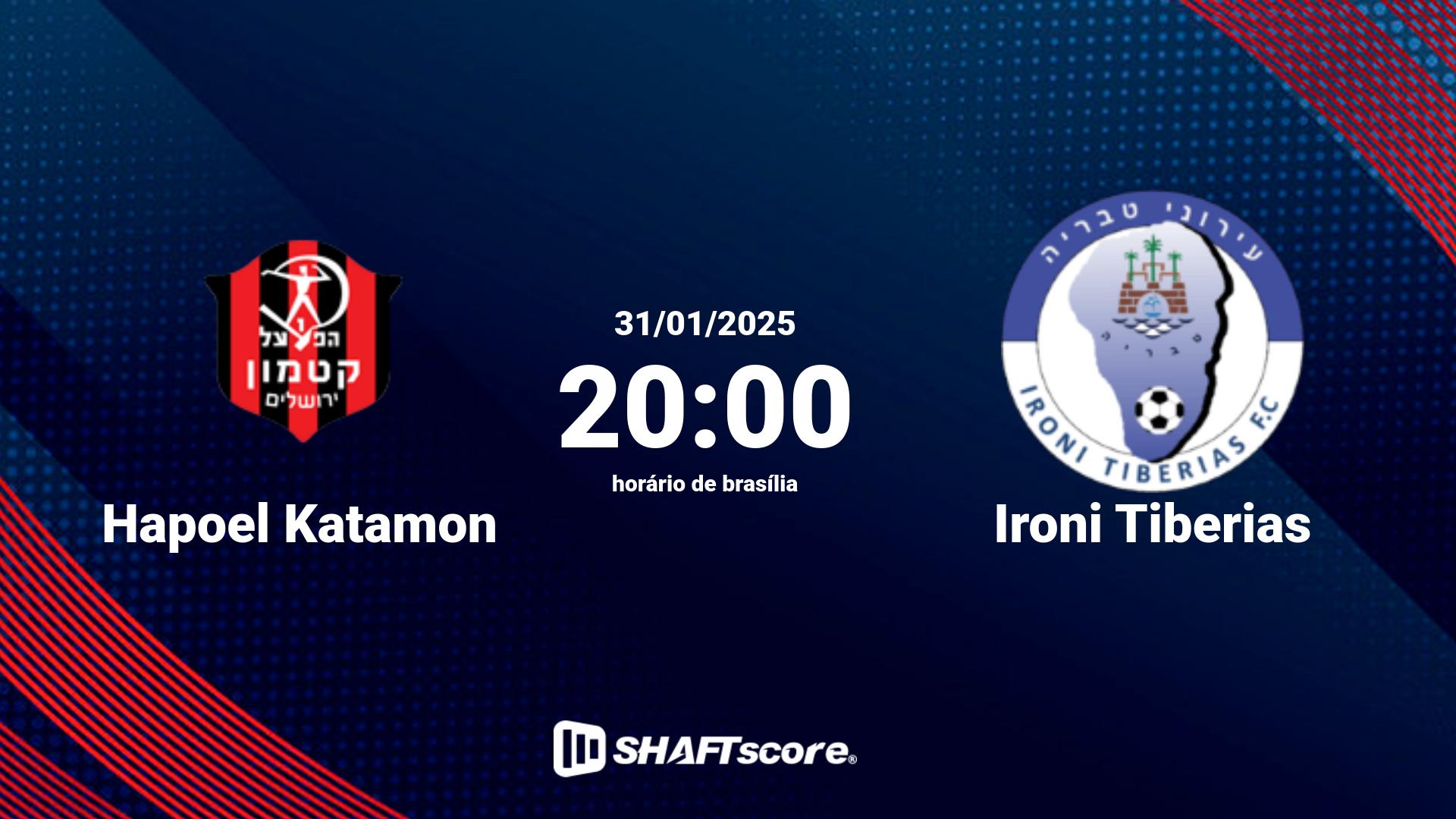 Estatísticas do jogo Hapoel Katamon vs Ironi Tiberias 31.01 20:00