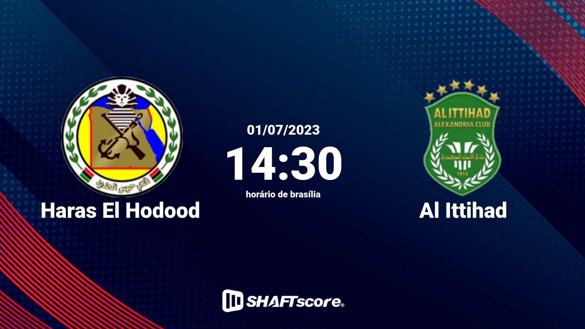 Estatísticas do jogo Haras El Hodood vs Al Ittihad 01.07 14:30