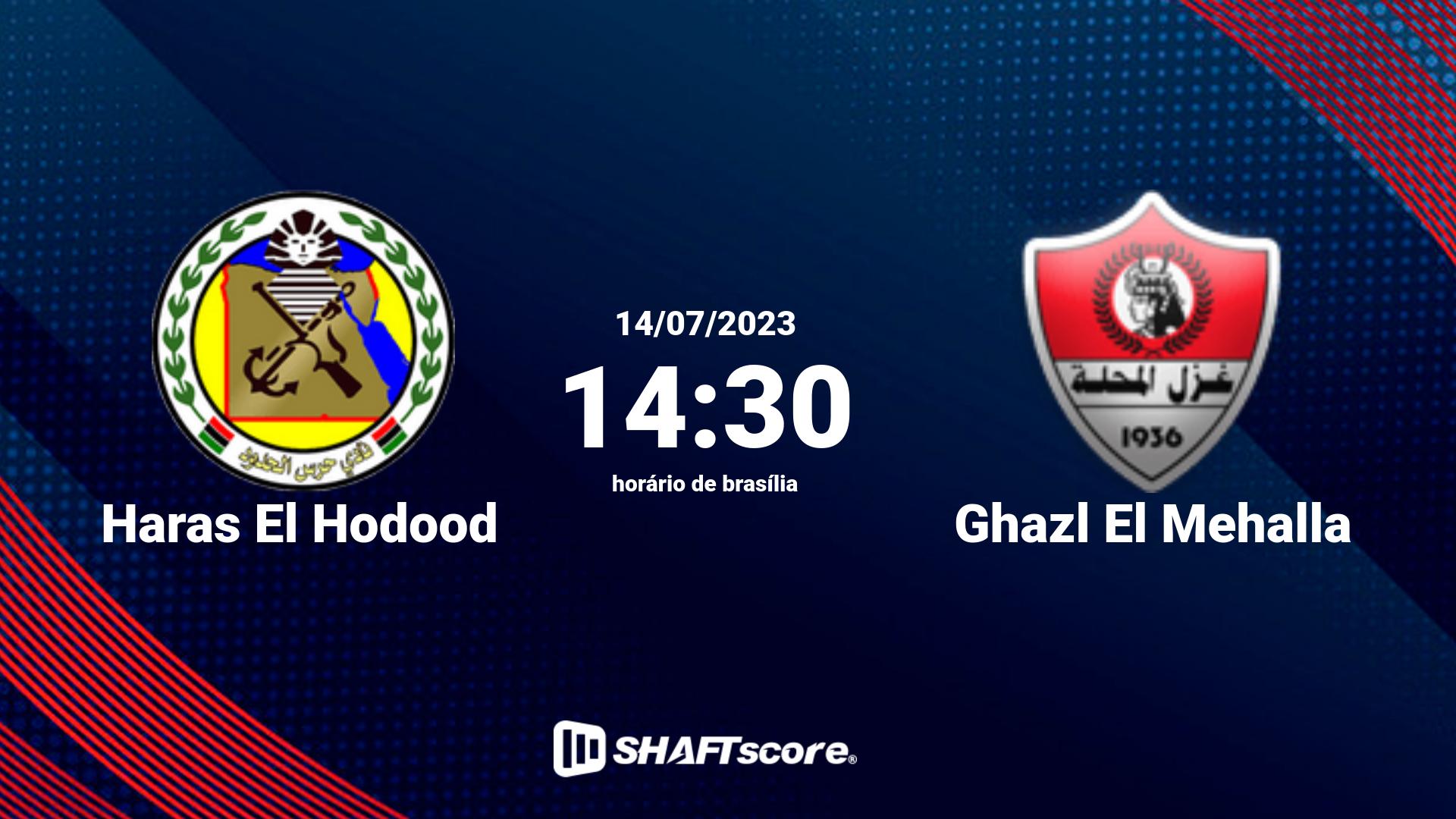 Estatísticas do jogo Haras El Hodood vs Ghazl El Mehalla 14.07 14:30