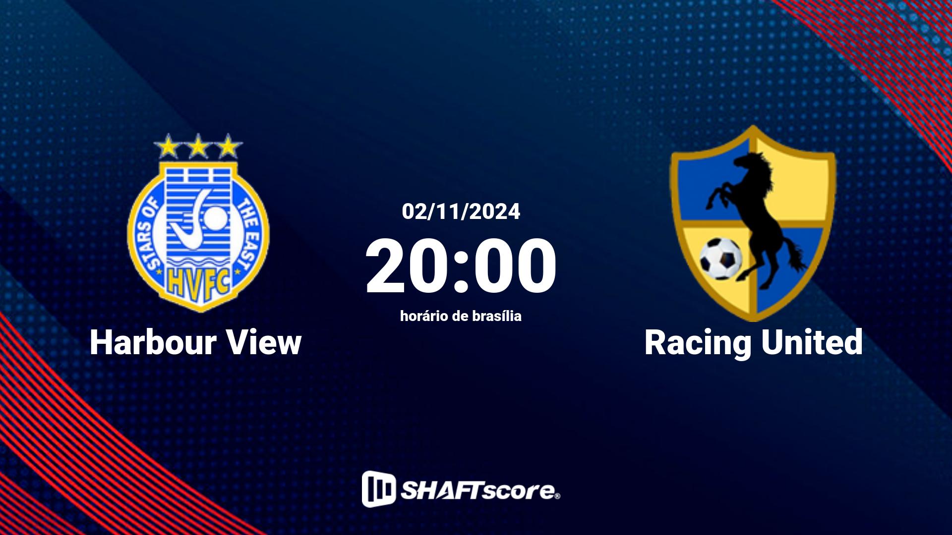 Estatísticas do jogo Harbour View vs Racing United 02.11 20:00