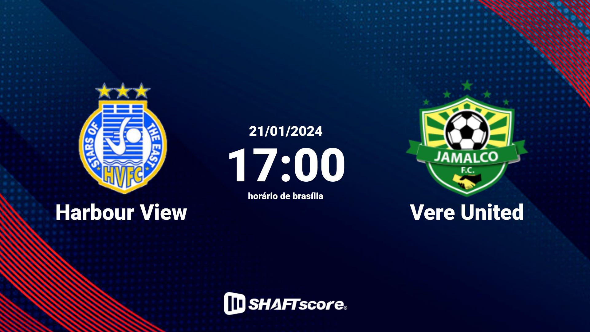 Estatísticas do jogo Harbour View vs Vere United 21.01 17:00