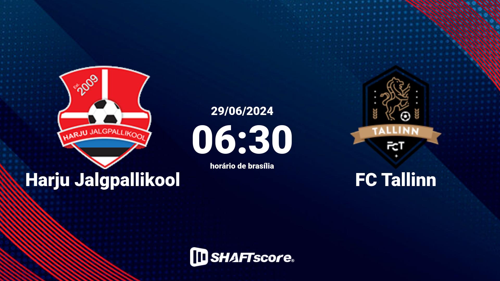 Estatísticas do jogo Harju Jalgpallikool vs FC Tallinn 29.06 06:30