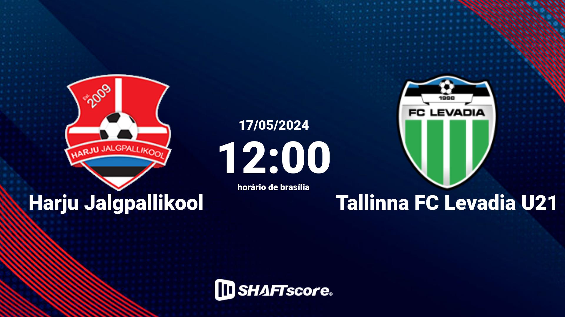 Estatísticas do jogo Harju Jalgpallikool vs Tallinna FC Levadia U21 17.05 12:00