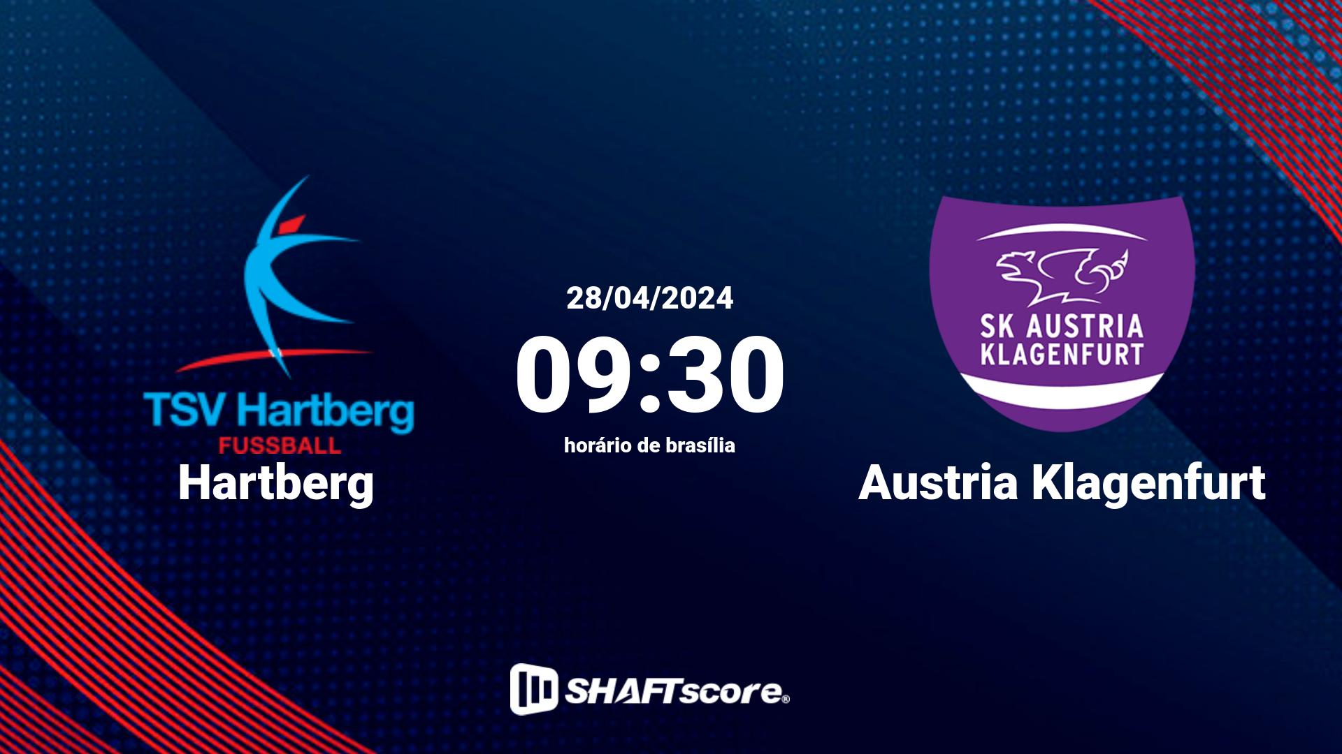 Estatísticas do jogo Hartberg vs Austria Klagenfurt 28.04 09:30