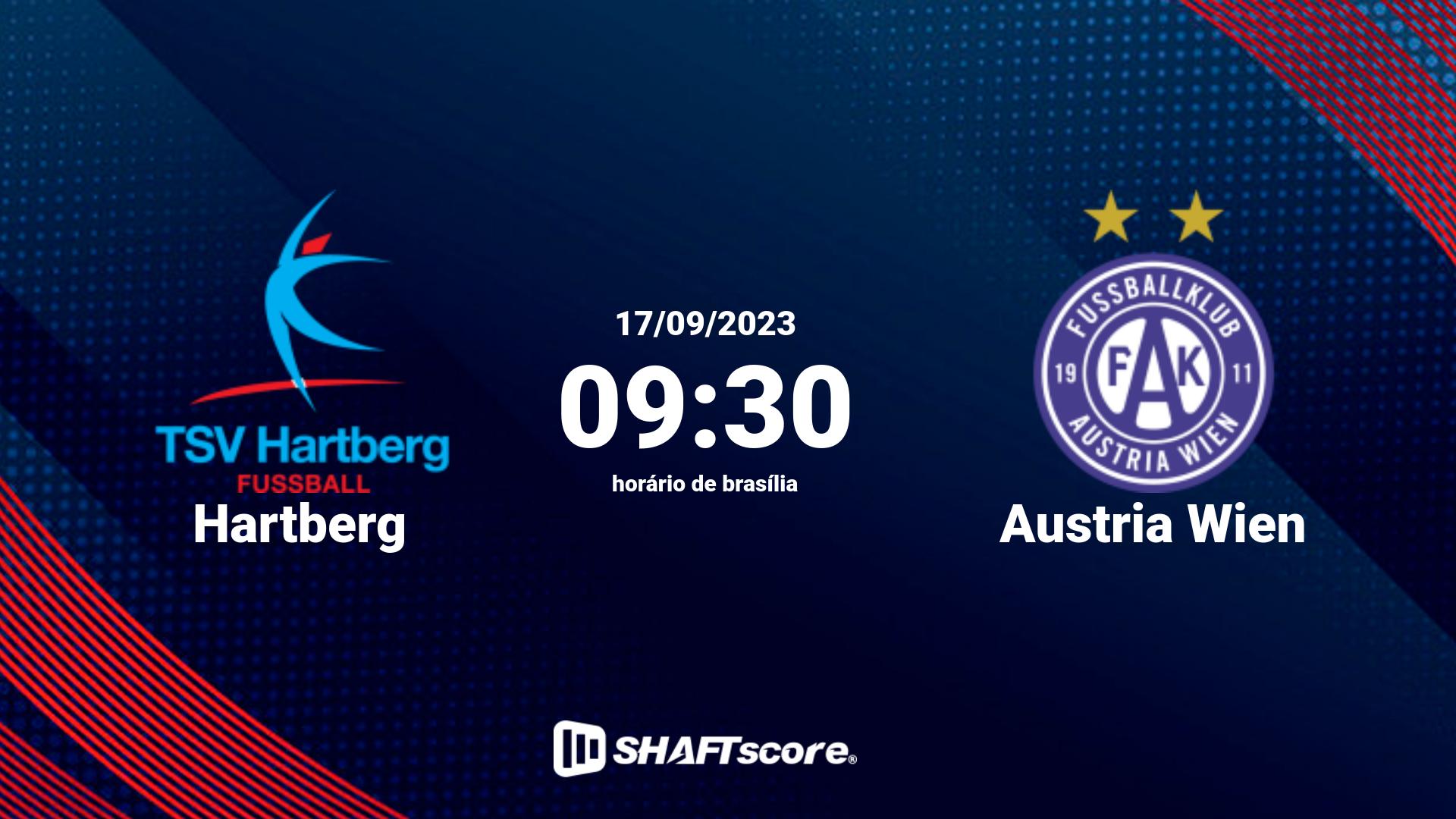 Estatísticas do jogo Hartberg vs Austria Wien 17.09 09:30