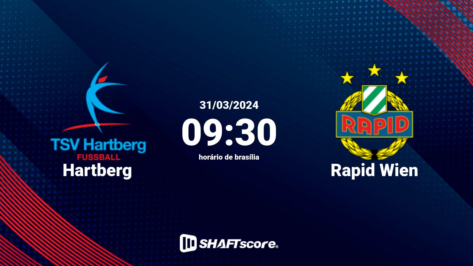 Estatísticas do jogo Hartberg vs Rapid Wien 31.03 09:30