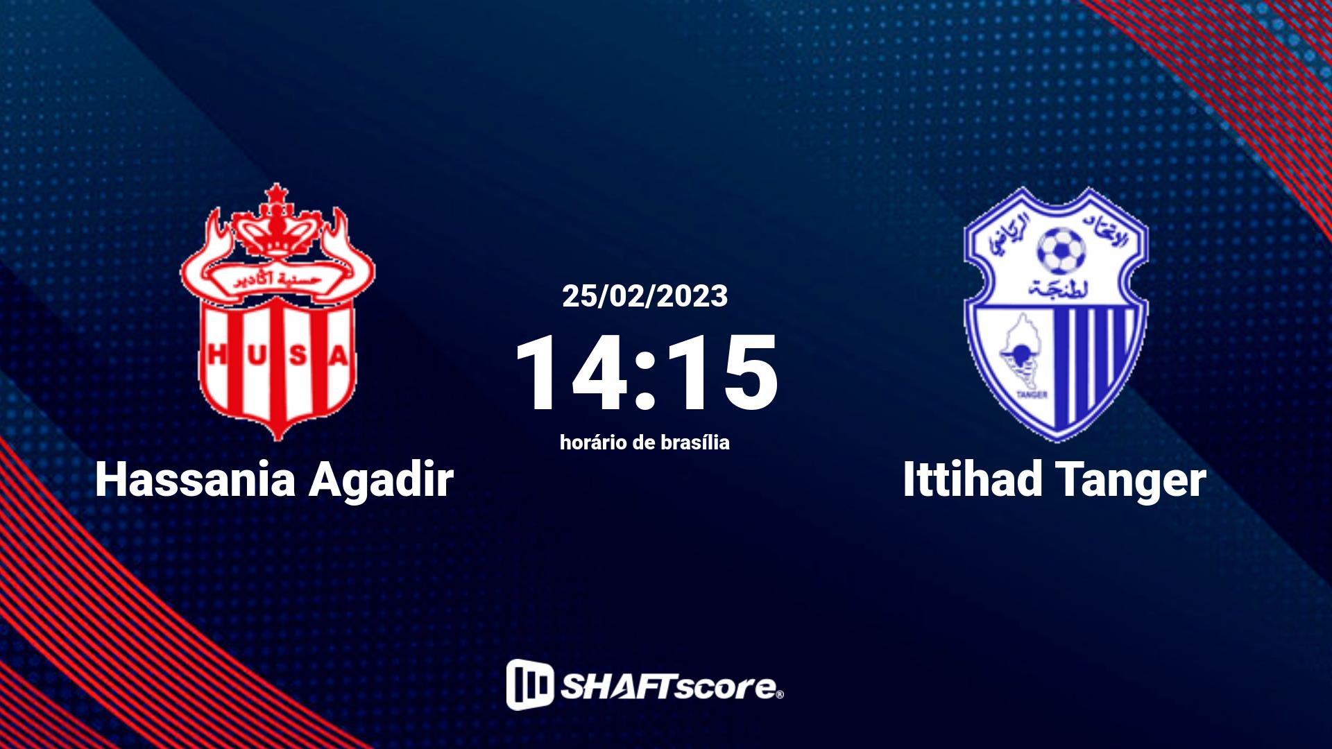 Estatísticas do jogo Hassania Agadir vs Ittihad Tanger 25.02 14:15