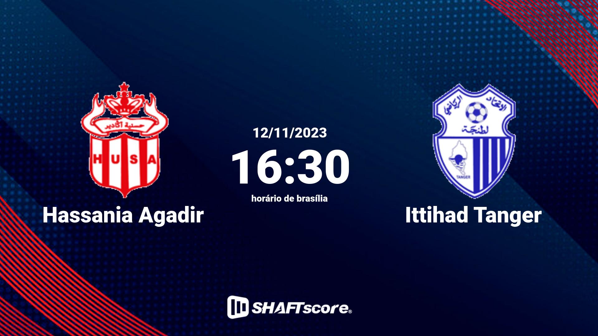 Estatísticas do jogo Hassania Agadir vs Ittihad Tanger 12.11 16:30