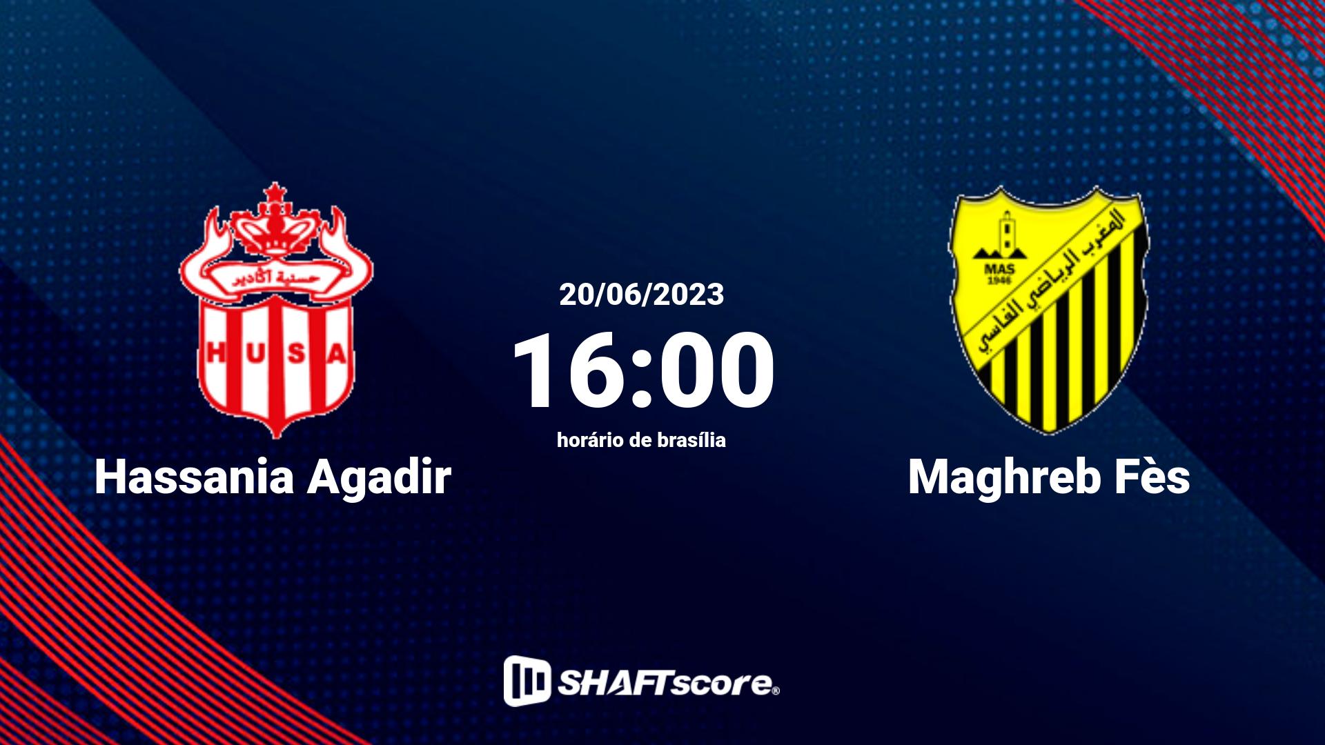 Estatísticas do jogo Hassania Agadir vs Maghreb Fès 20.06 16:00