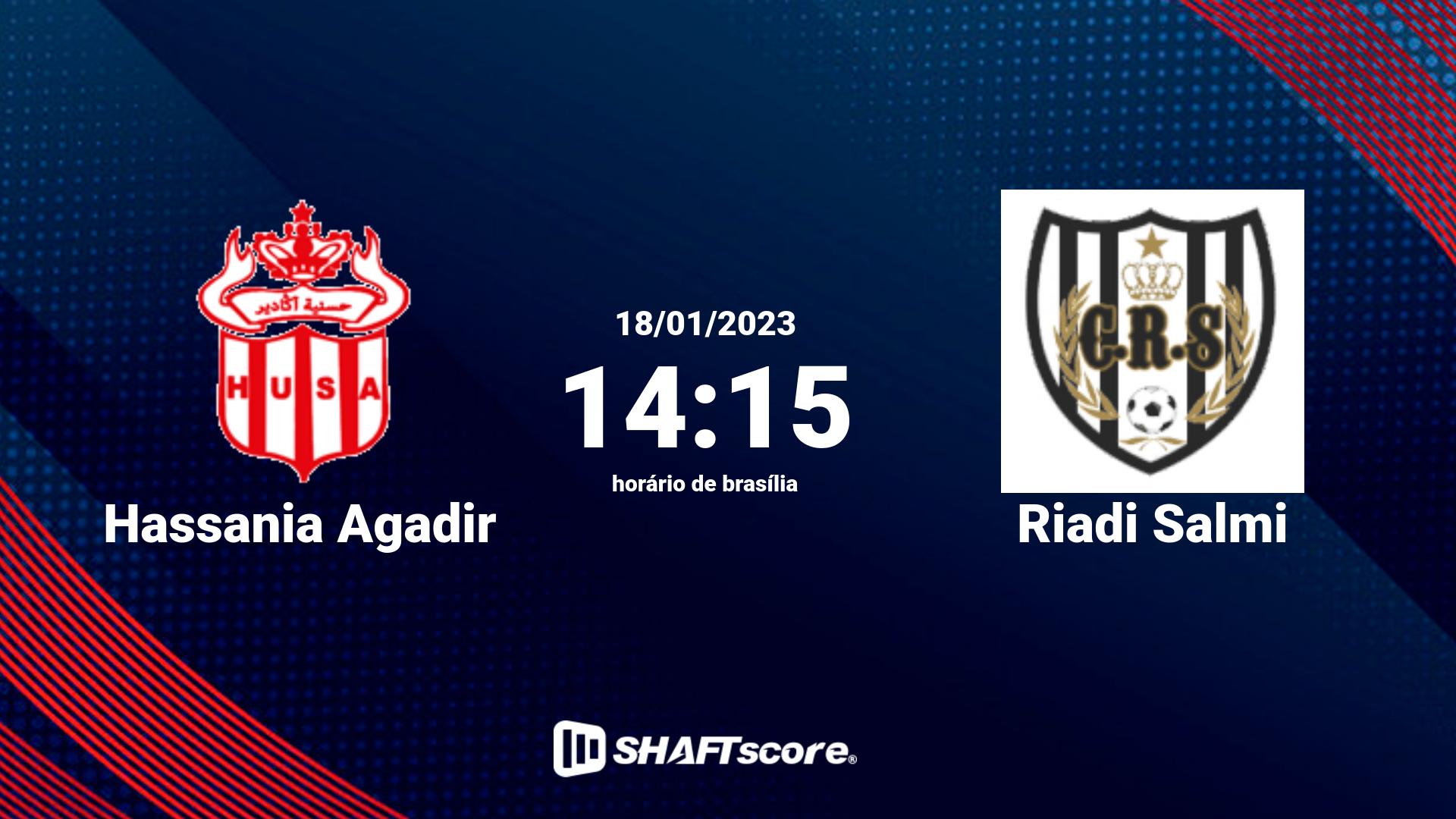 Estatísticas do jogo Hassania Agadir vs Riadi Salmi 18.01 14:15