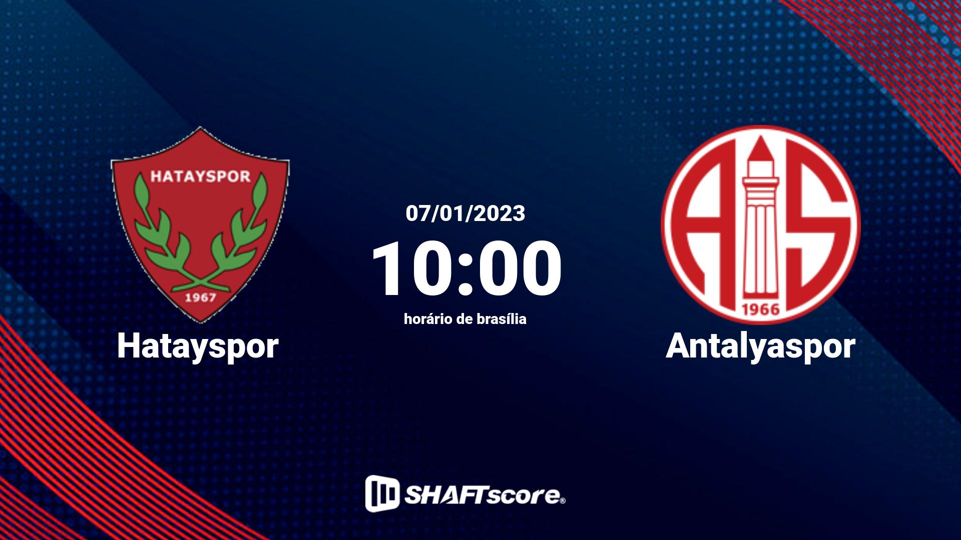 Estatísticas do jogo Hatayspor vs Antalyaspor 07.01 10:00