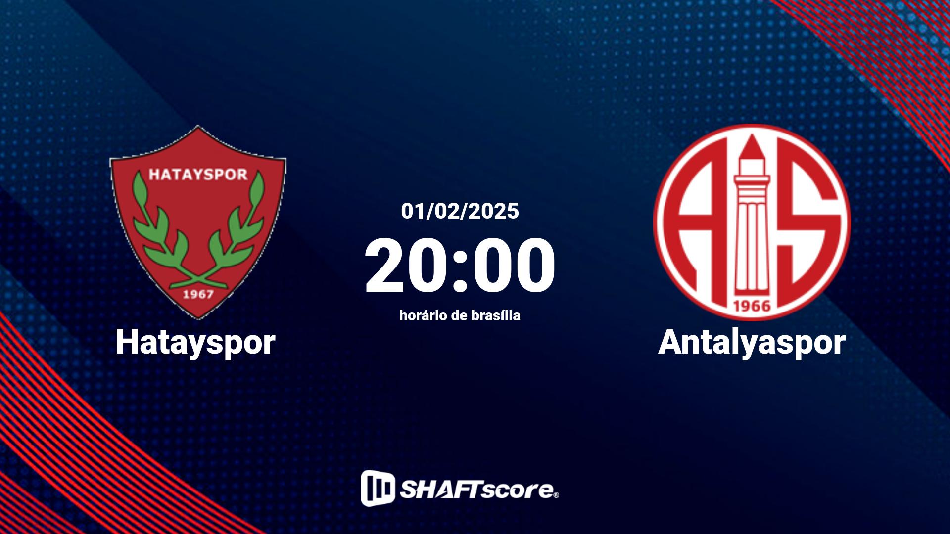 Estatísticas do jogo Hatayspor vs Antalyaspor 01.02 20:00