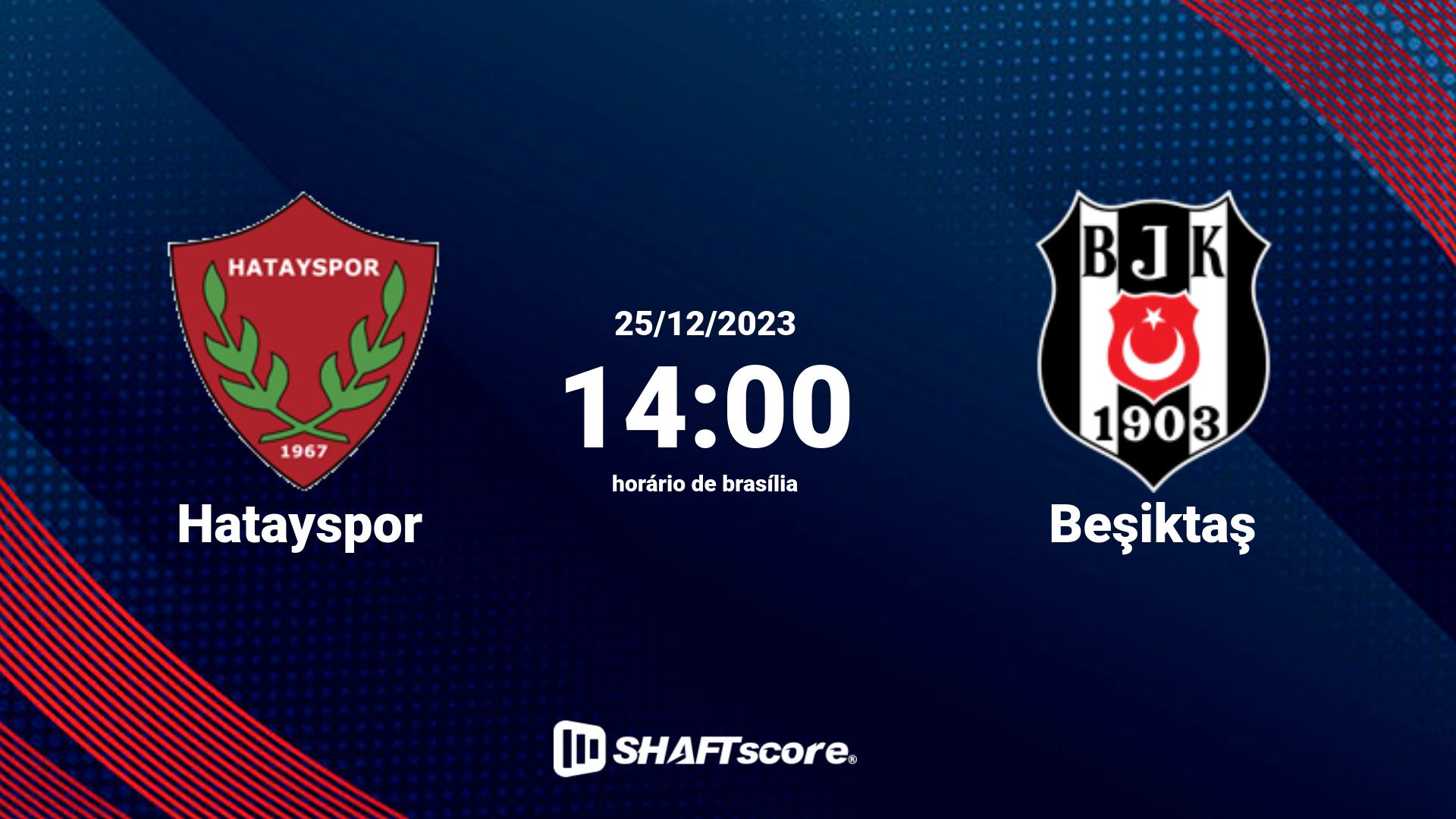 Estatísticas do jogo Hatayspor vs Beşiktaş 25.12 14:00