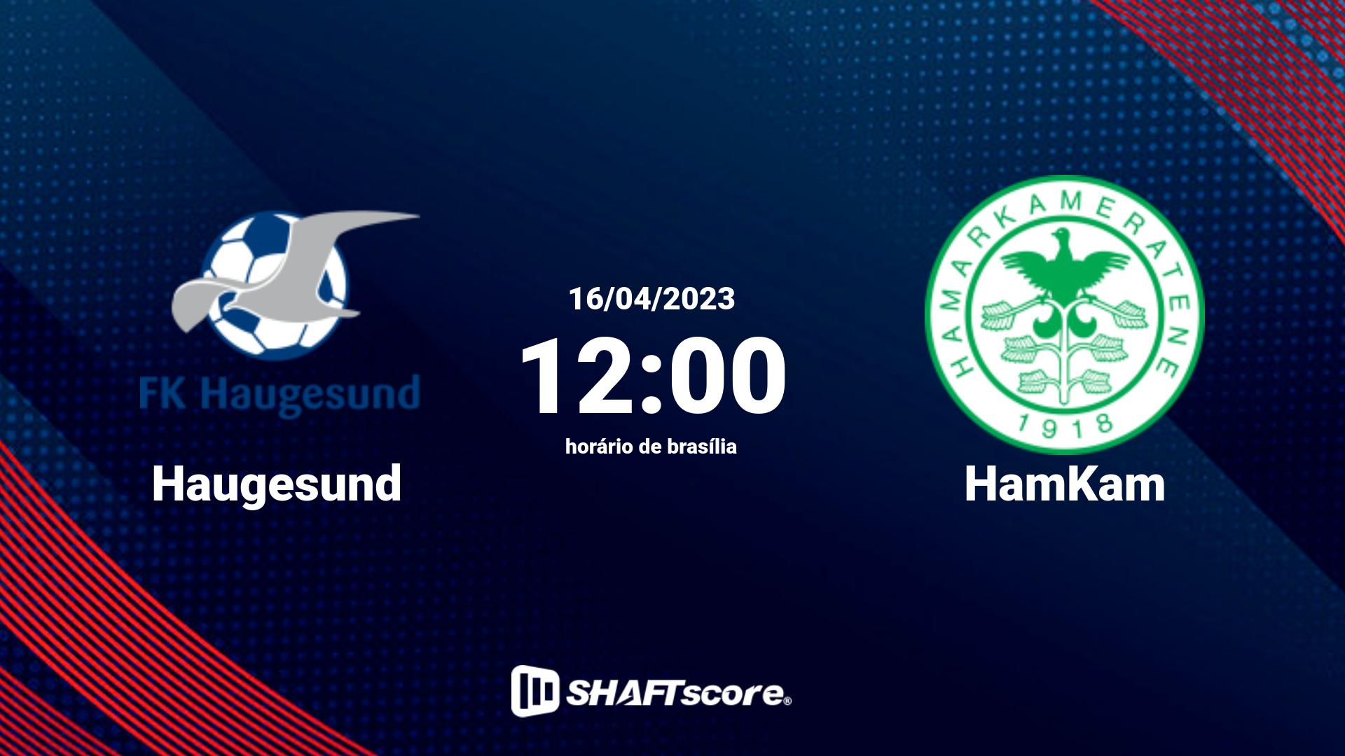 Estatísticas do jogo Haugesund vs HamKam 16.04 12:00