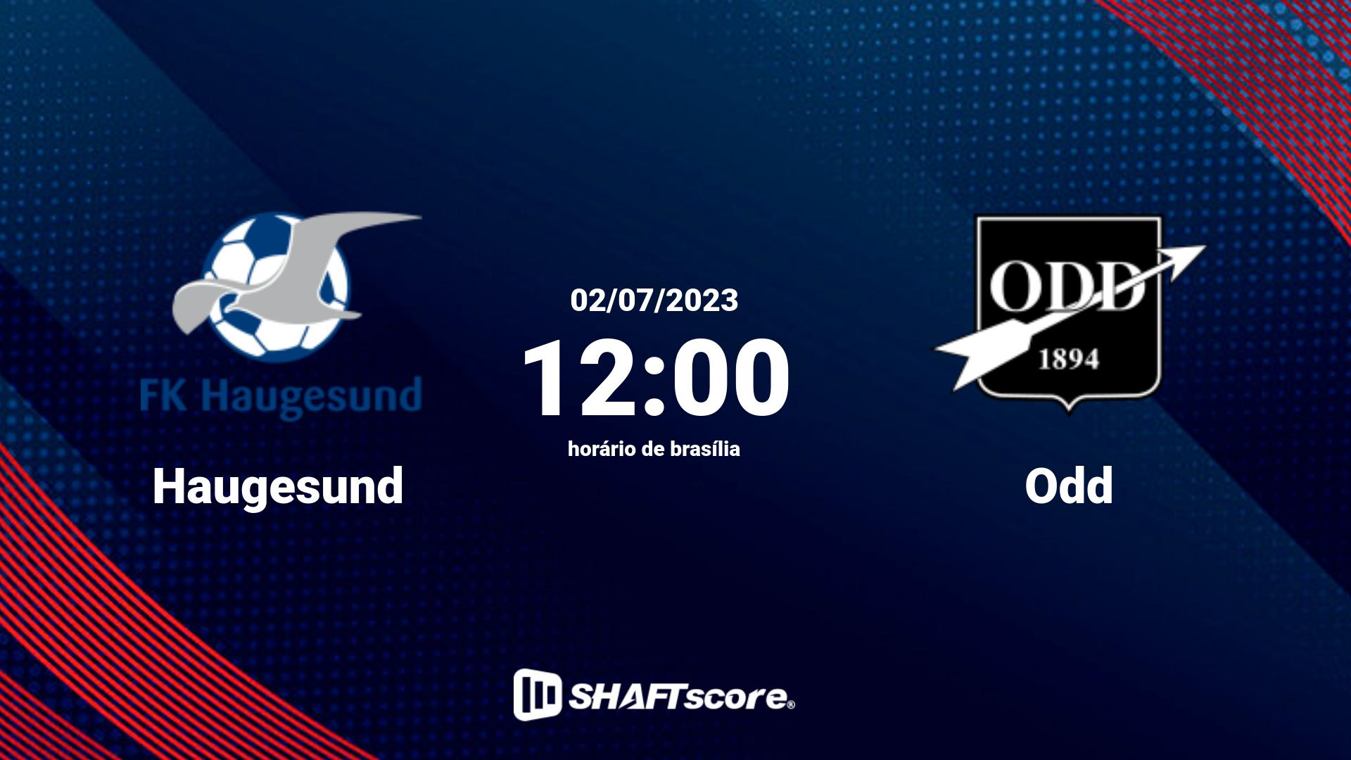 Estatísticas do jogo Haugesund vs Odd 02.07 12:00