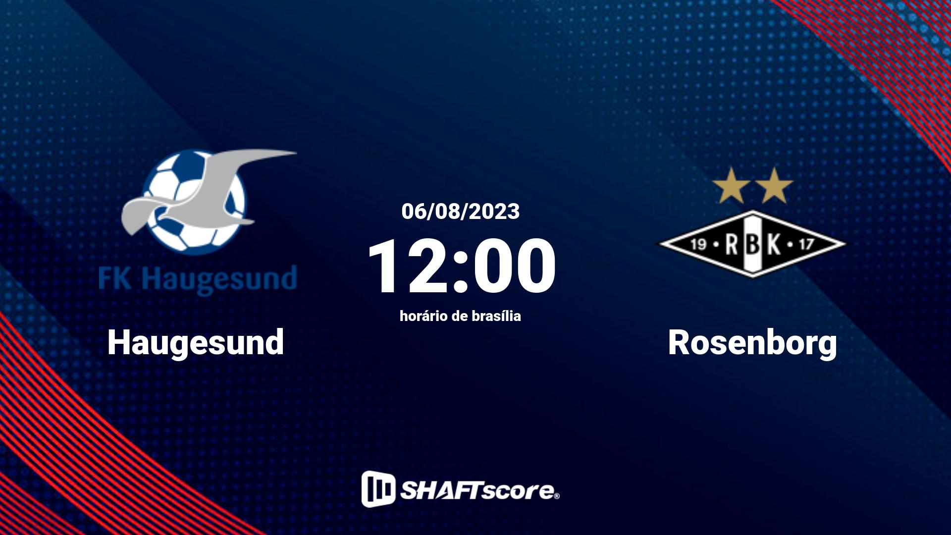 Estatísticas do jogo Haugesund vs Rosenborg 06.08 12:00