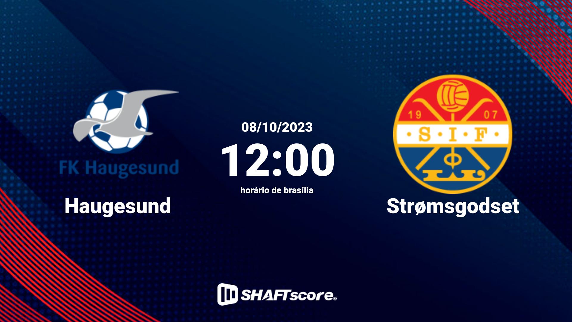 Estatísticas do jogo Haugesund vs Strømsgodset 08.10 12:00