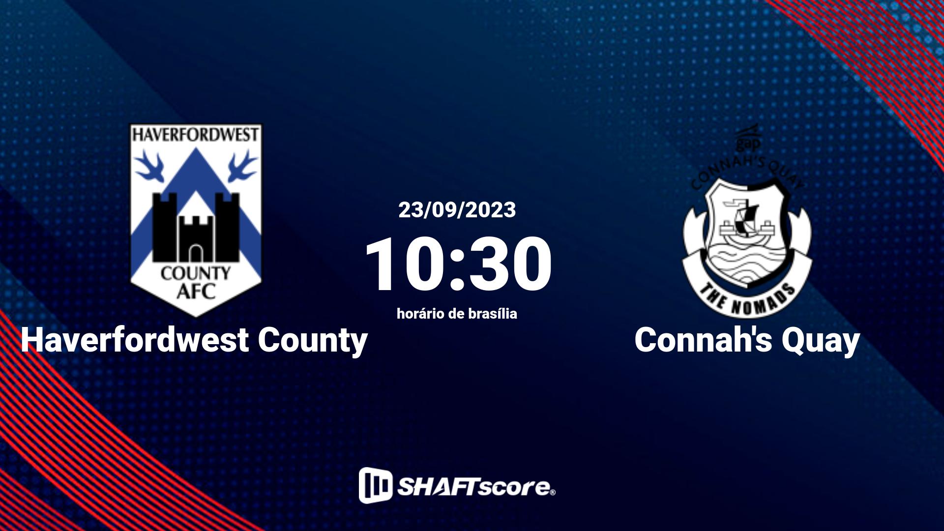 Estatísticas do jogo Haverfordwest County vs Connah's Quay 23.09 10:30