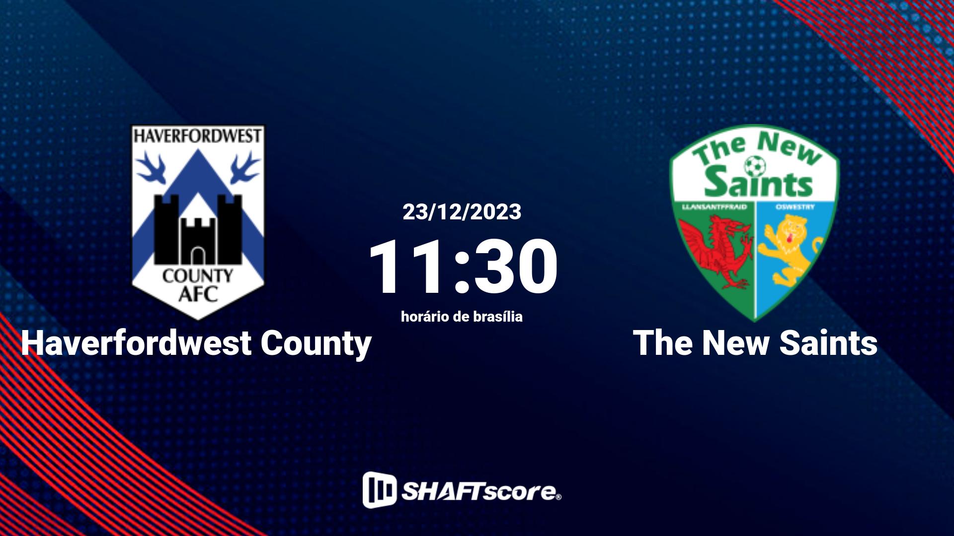 Estatísticas do jogo Haverfordwest County vs The New Saints 23.12 11:30