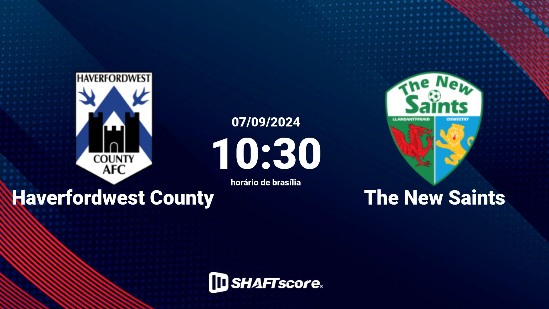 Estatísticas do jogo Haverfordwest County vs The New Saints 07.09 10:30