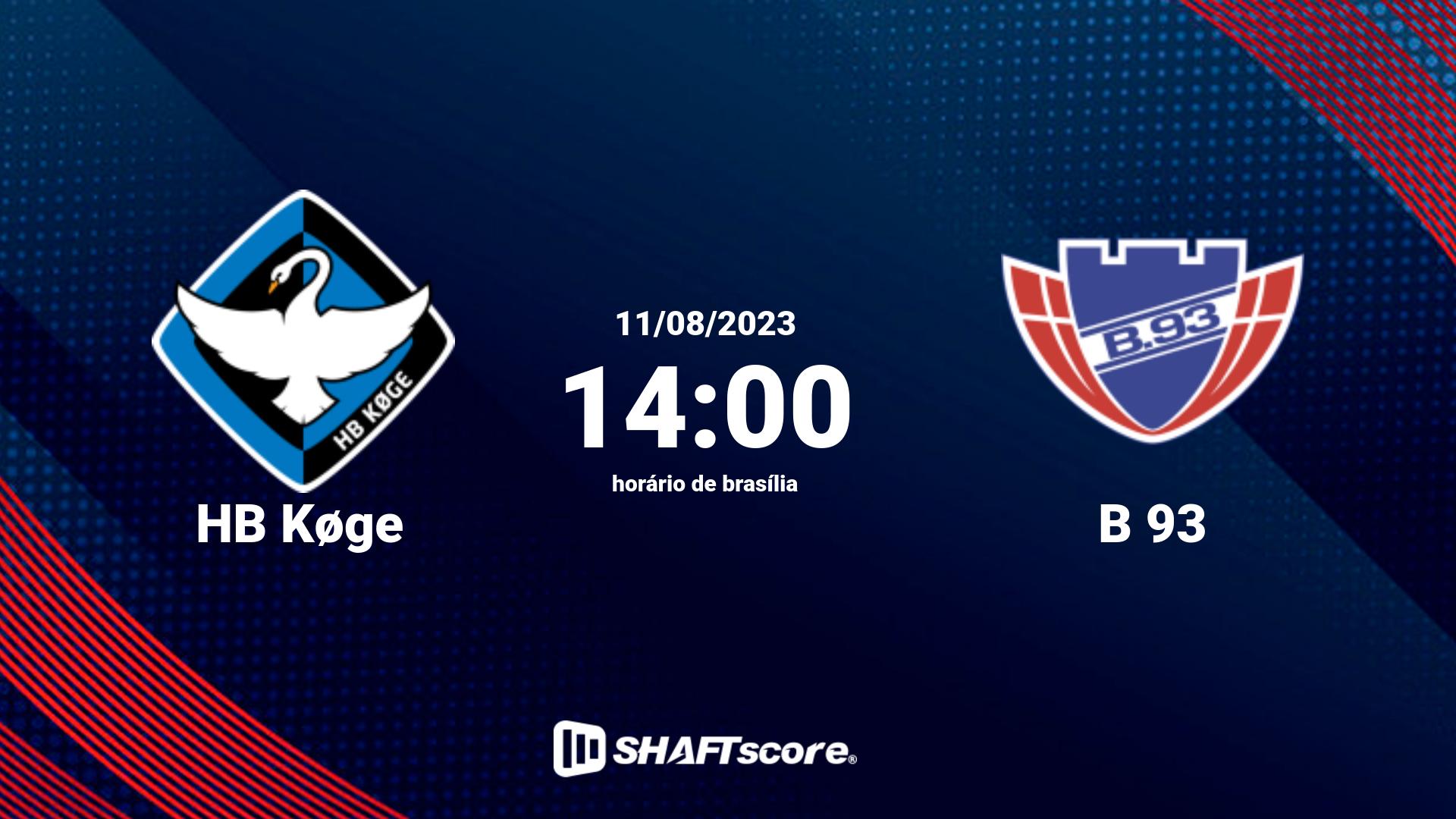 Estatísticas do jogo HB Køge vs B 93 11.08 14:00