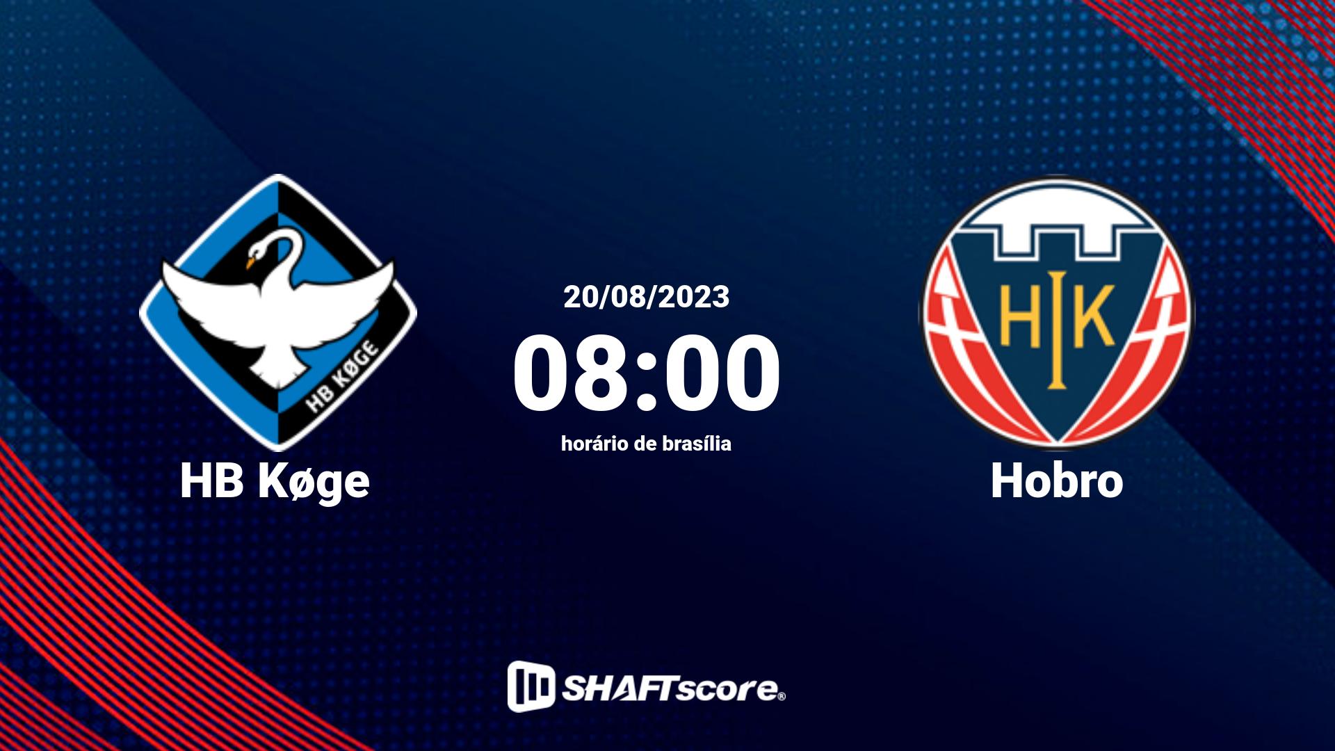 Estatísticas do jogo HB Køge vs Hobro 20.08 08:00