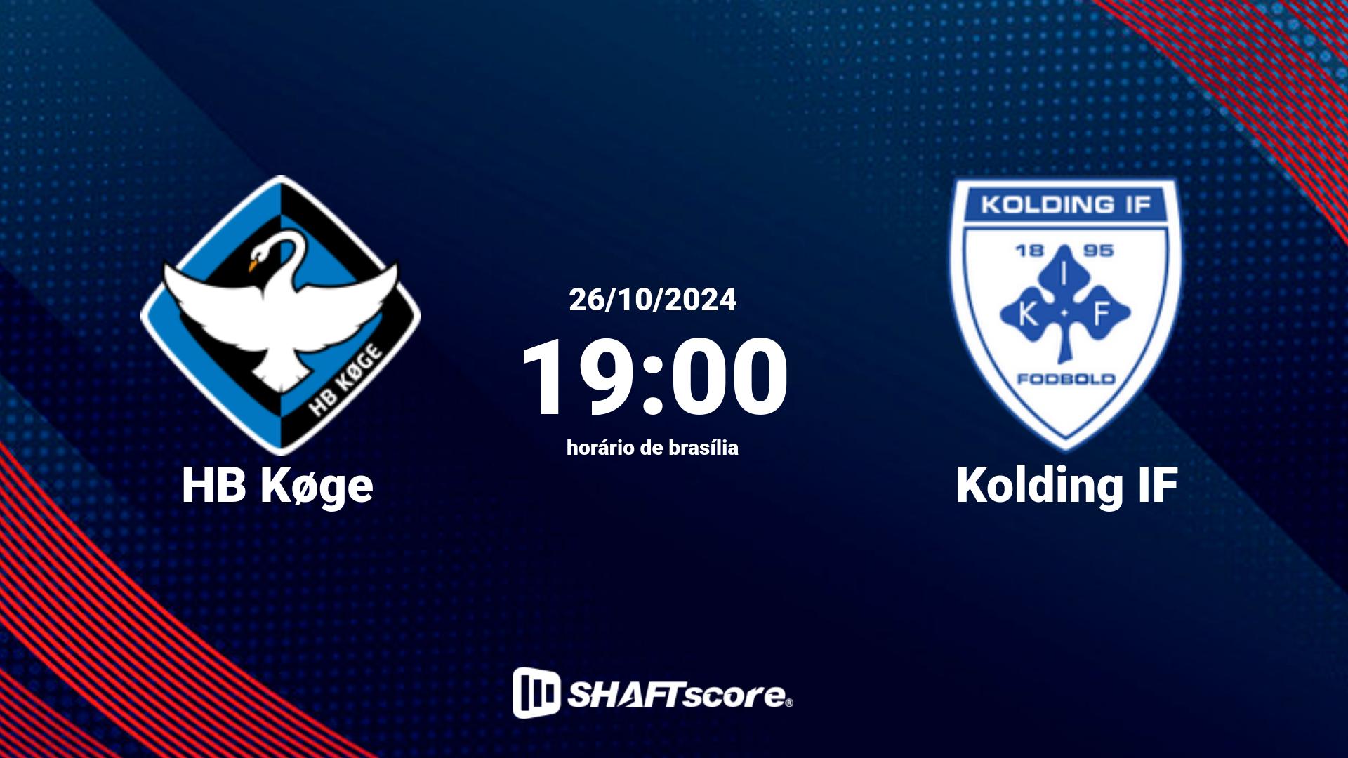 Estatísticas do jogo HB Køge vs Kolding IF 26.10 19:00