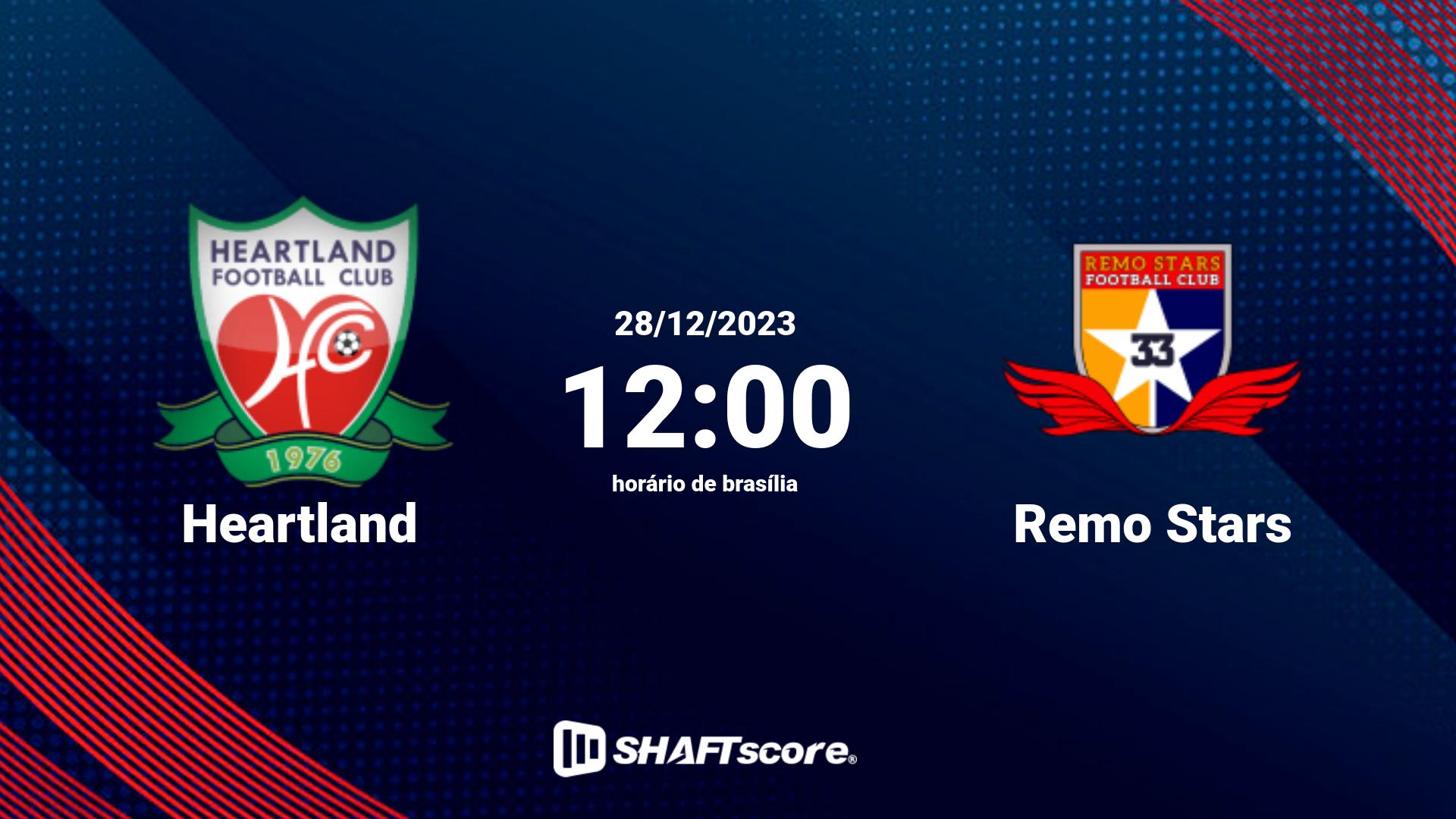 Estatísticas do jogo Heartland vs Remo Stars 28.12 12:00