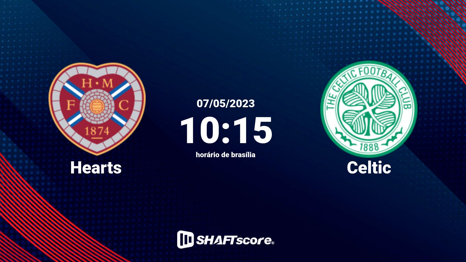 Estatísticas do jogo Hearts vs Celtic 07.05 10:15