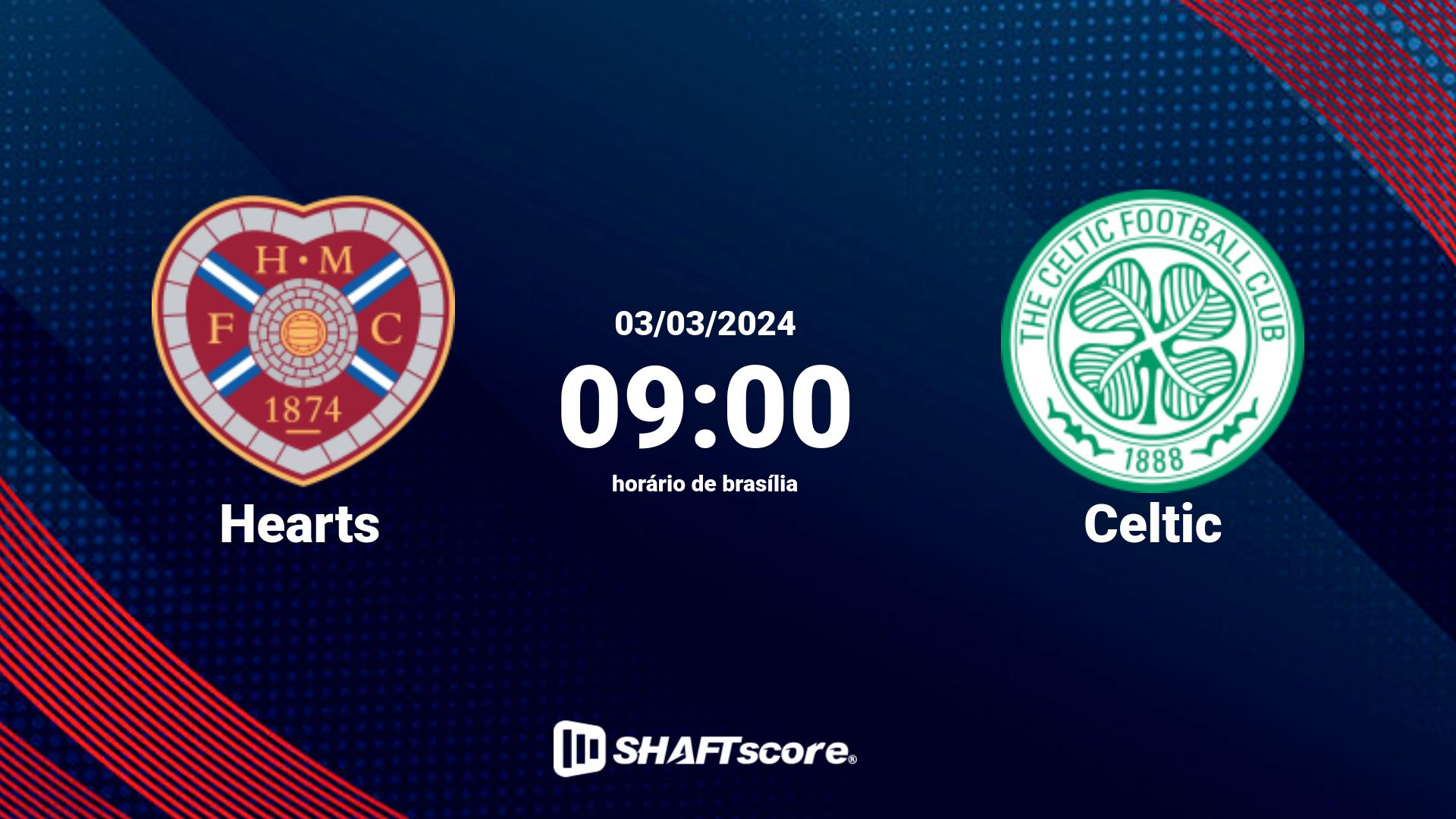 Estatísticas do jogo Hearts vs Celtic 03.03 09:00