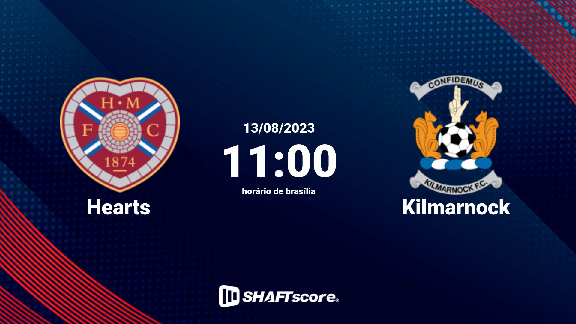 Estatísticas do jogo Hearts vs Kilmarnock 13.08 11:00