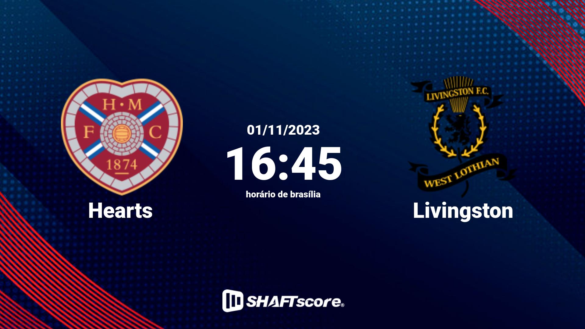 Estatísticas do jogo Hearts vs Livingston 01.11 16:45