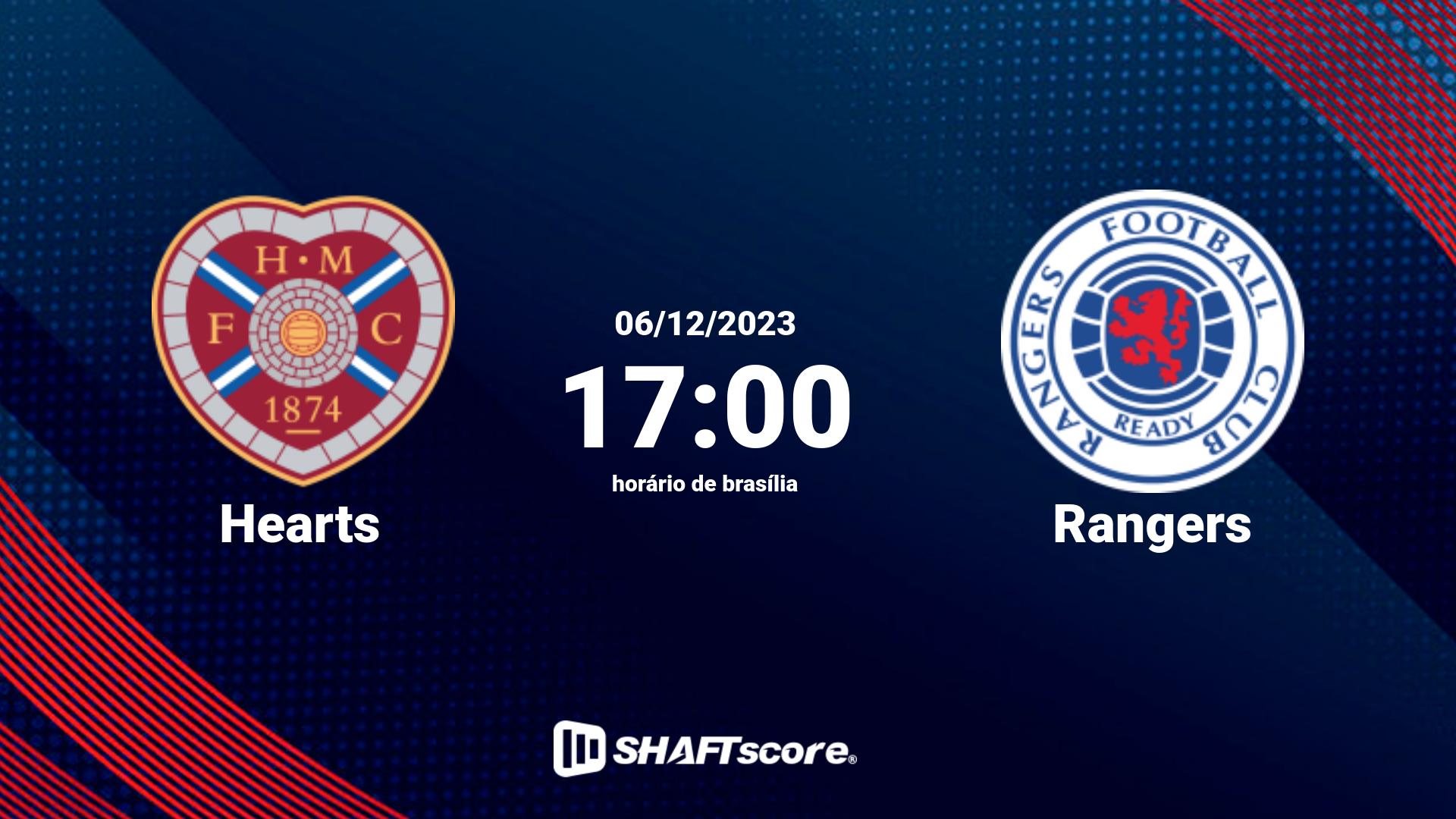 Estatísticas do jogo Hearts vs Rangers 06.12 17:00