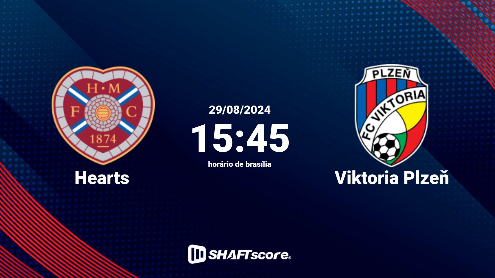 Estatísticas do jogo Hearts vs Viktoria Plzeň 29.08 15:45