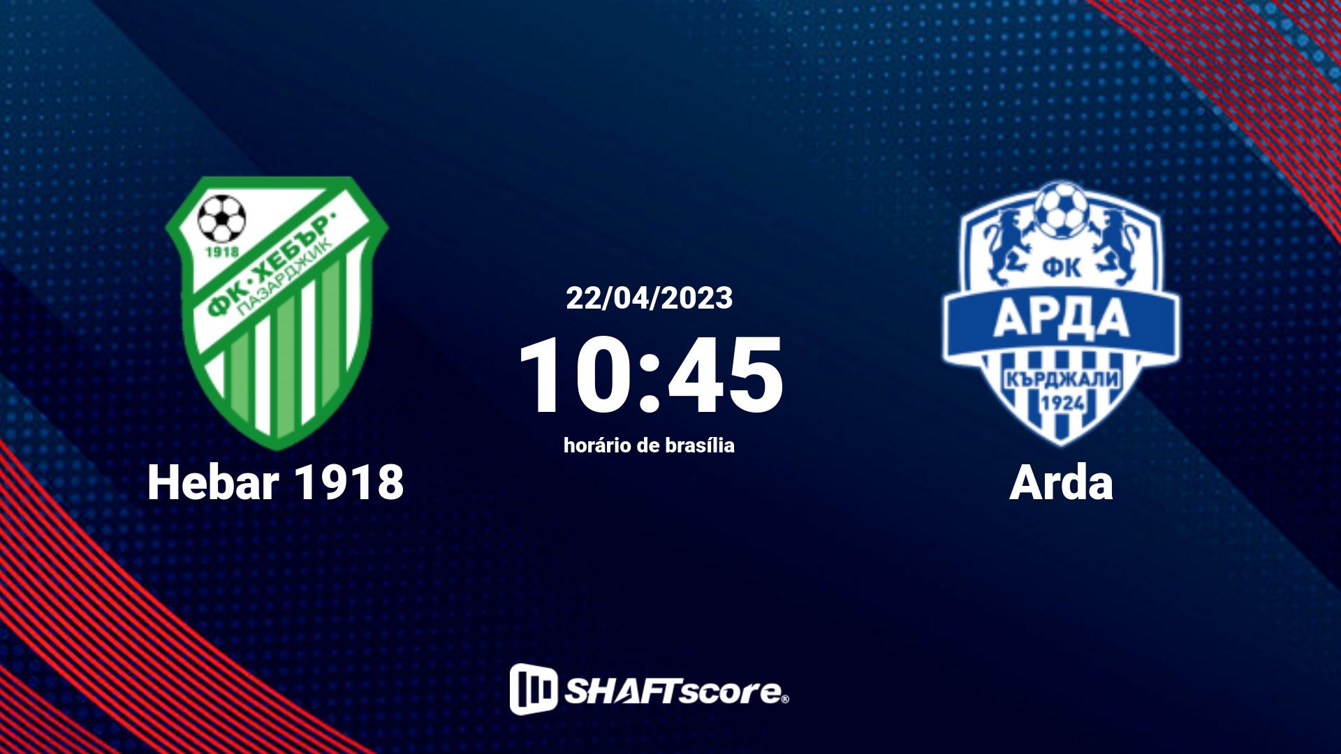 Estatísticas do jogo Hebar 1918 vs Arda 22.04 10:45