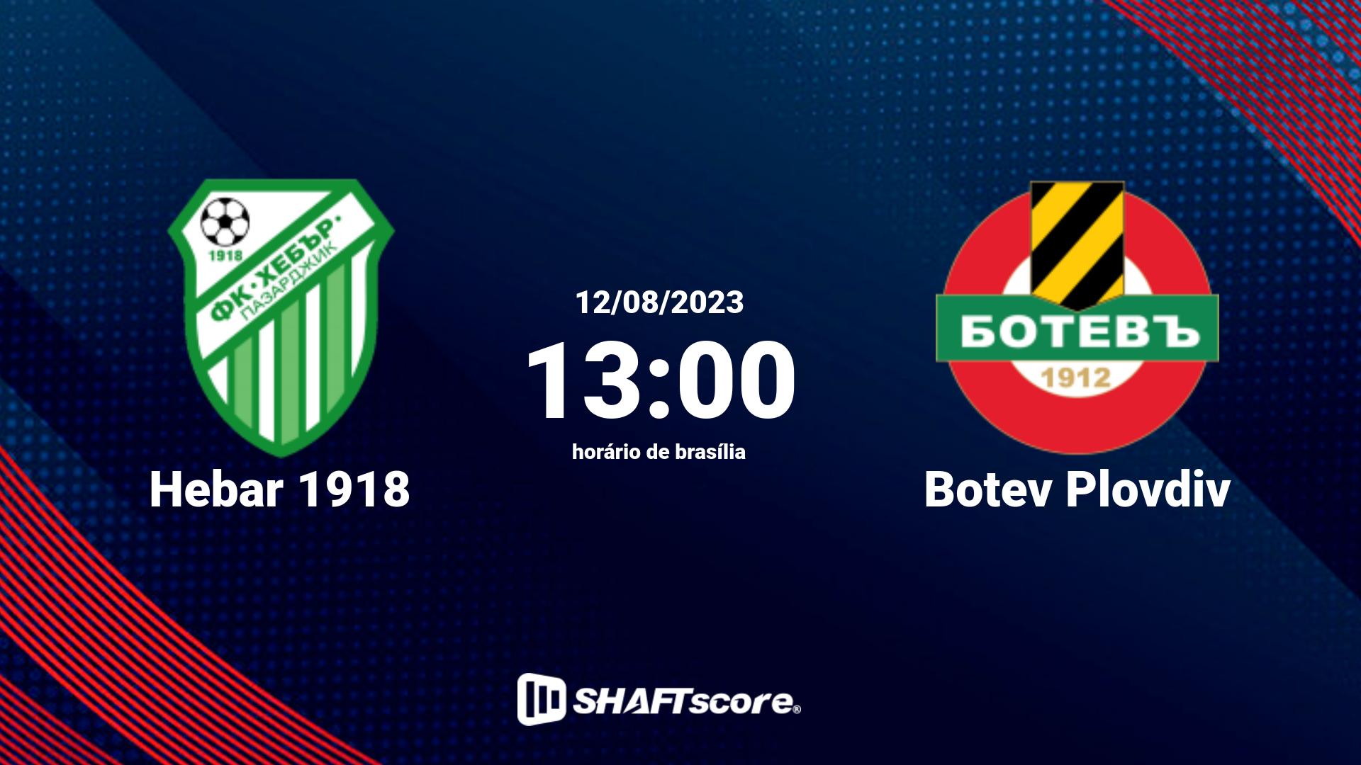 Estatísticas do jogo Hebar 1918 vs Botev Plovdiv 12.08 13:00