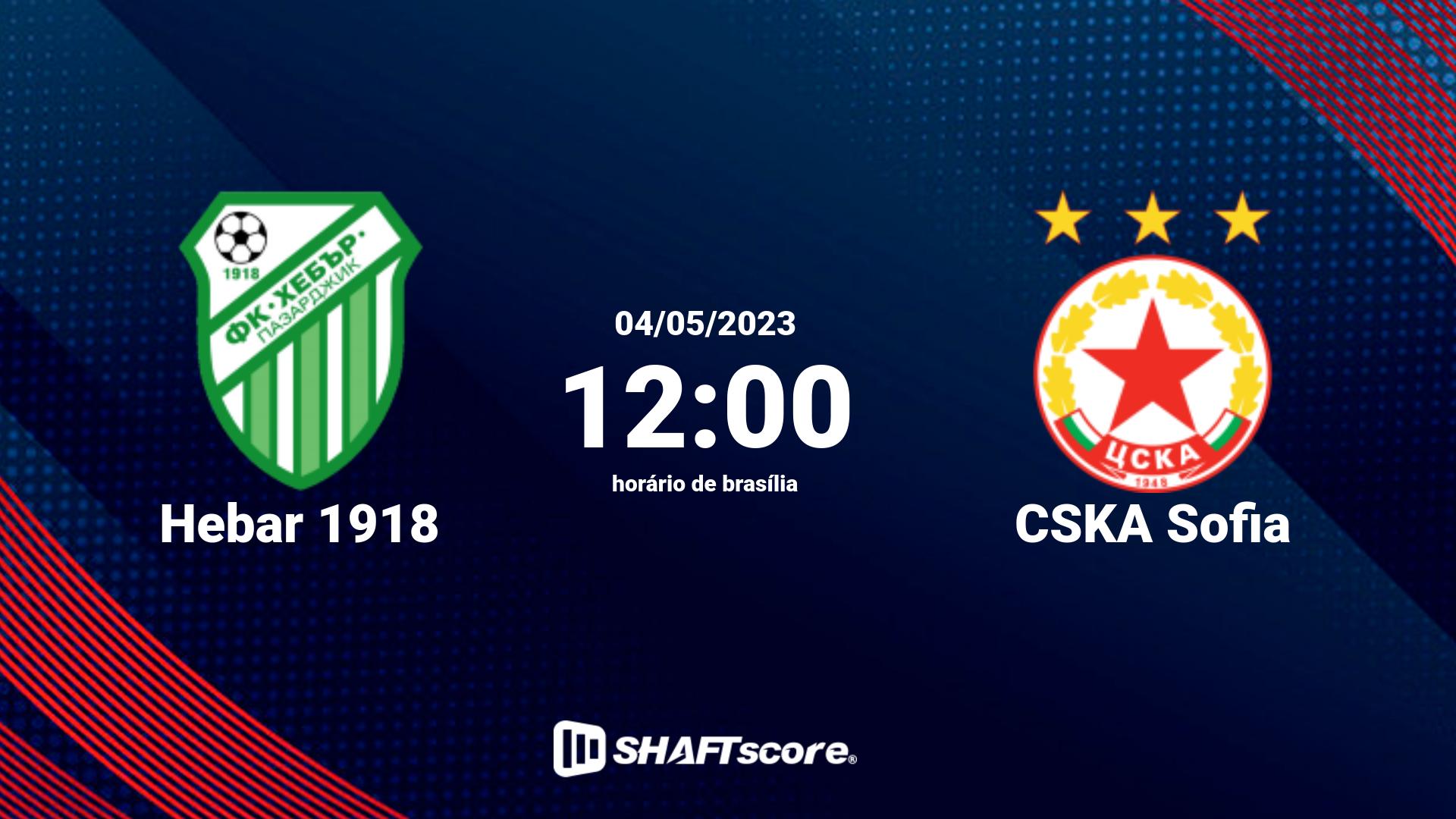 Estatísticas do jogo Hebar 1918 vs CSKA Sofia 04.05 12:00