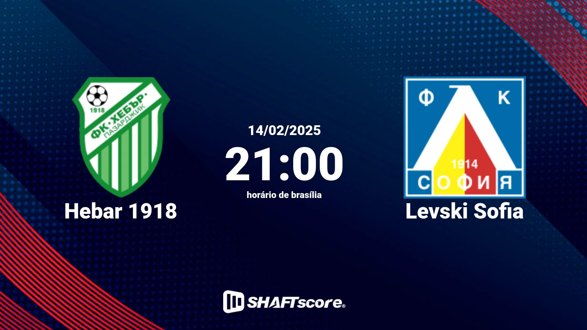 Estatísticas do jogo Hebar 1918 vs Levski Sofia 14.02 21:00