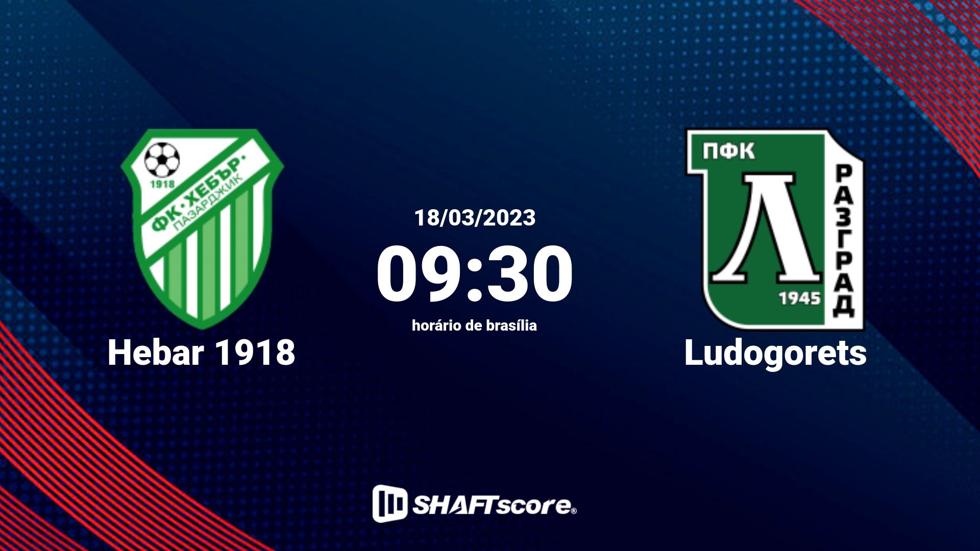 Estatísticas do jogo Hebar 1918 vs Ludogorets 18.03 09:30