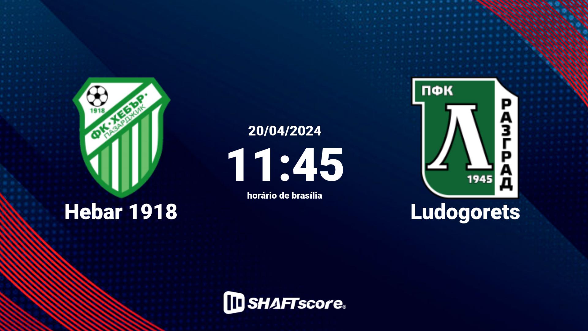 Estatísticas do jogo Hebar 1918 vs Ludogorets 20.04 11:45