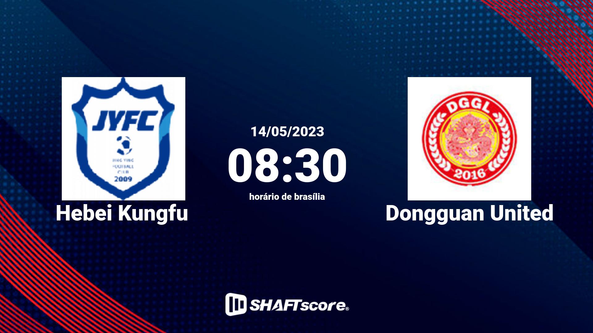 Estatísticas do jogo Hebei Kungfu vs Dongguan United 14.05 08:30