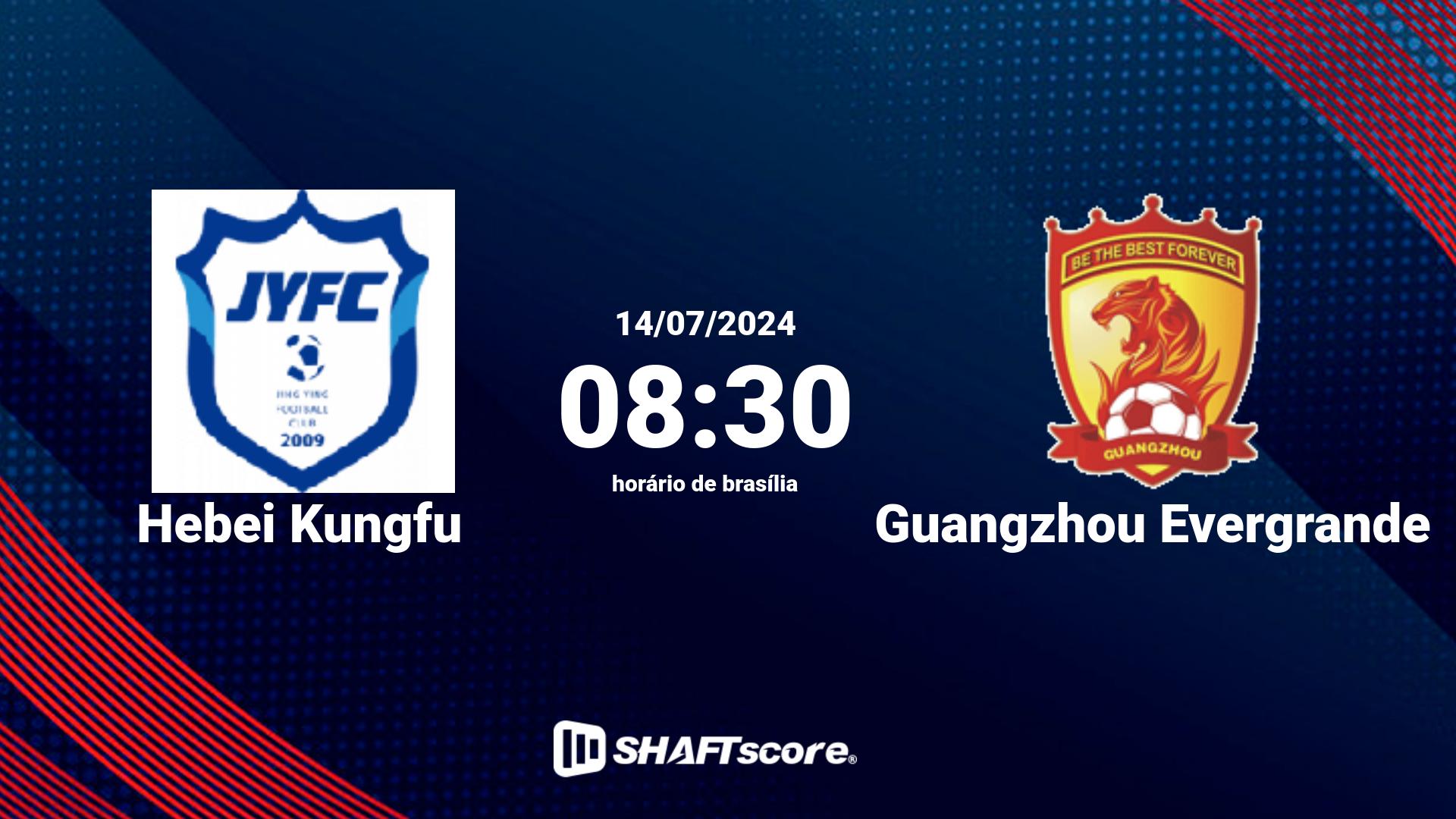 Estatísticas do jogo Hebei Kungfu vs Guangzhou Evergrande 14.07 08:30