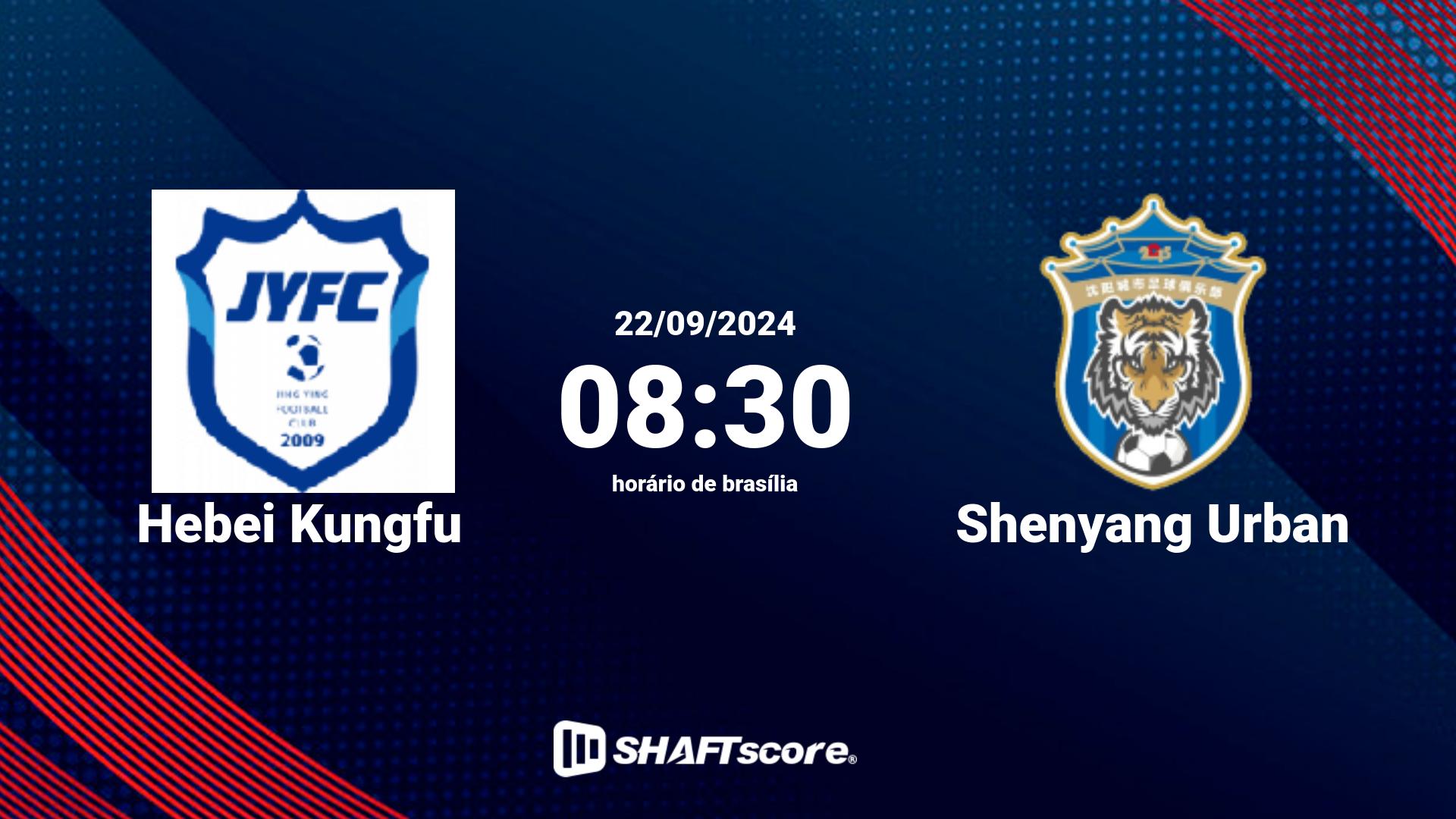 Estatísticas do jogo Hebei Kungfu vs Shenyang Urban 22.09 08:30