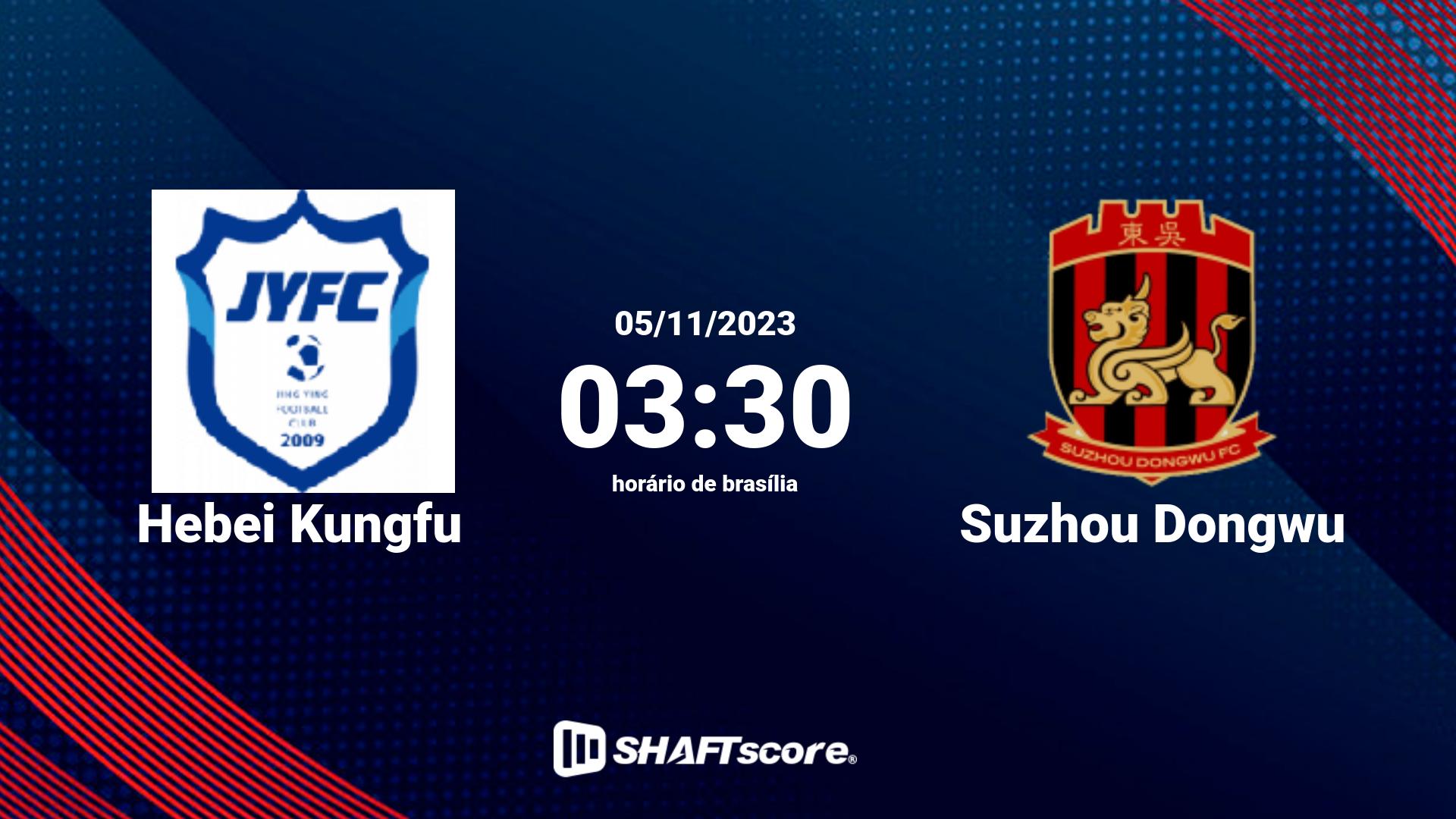 Estatísticas do jogo Hebei Kungfu vs Suzhou Dongwu 05.11 03:30