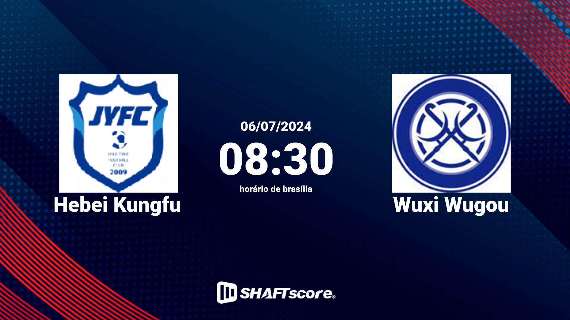 Estatísticas do jogo Hebei Kungfu vs Wuxi Wugou 06.07 08:30