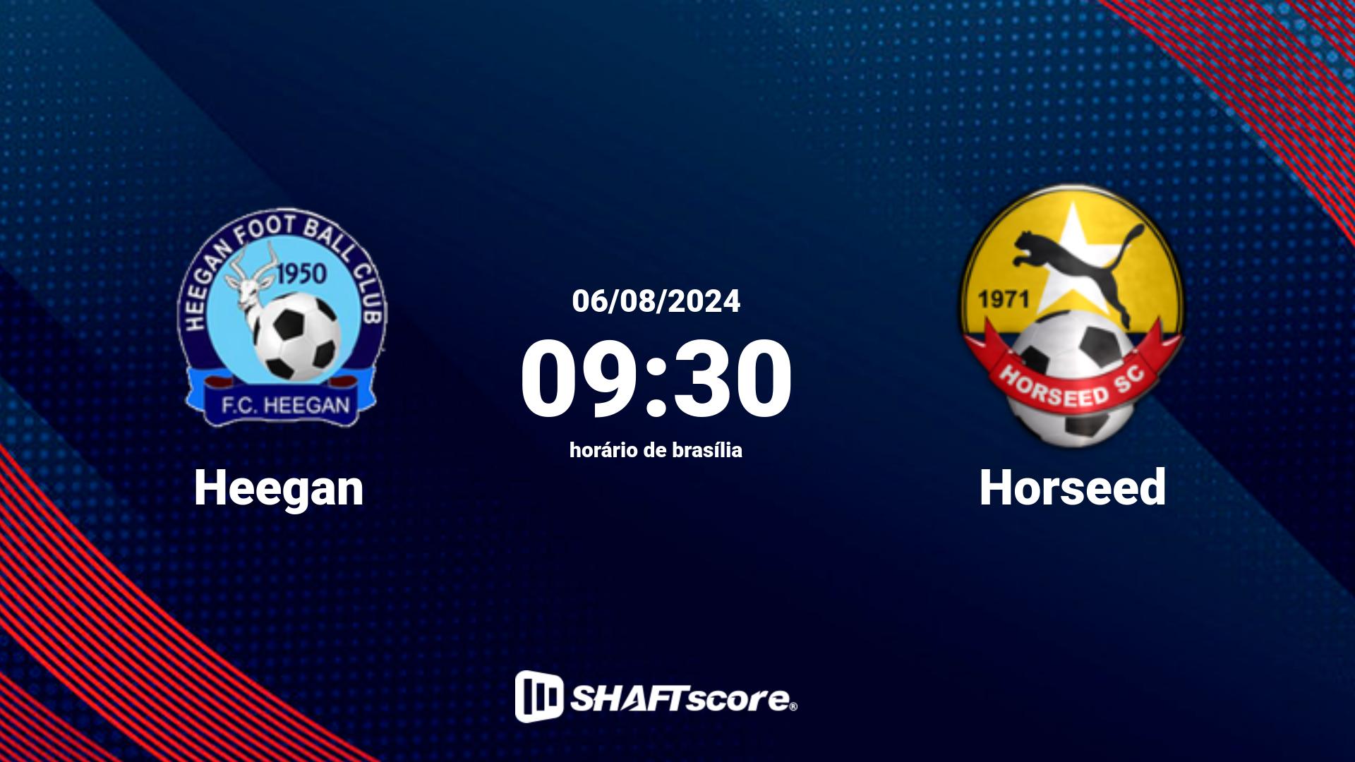 Estatísticas do jogo Heegan vs Horseed 06.08 09:30