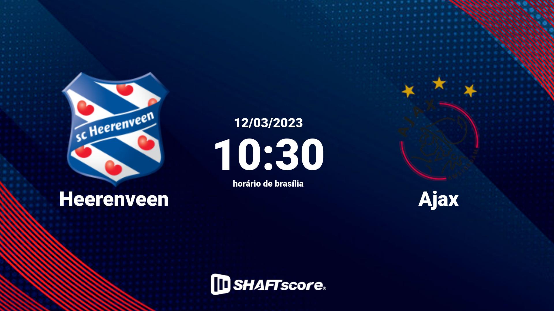 Estatísticas do jogo Heerenveen vs Ajax 12.03 10:30