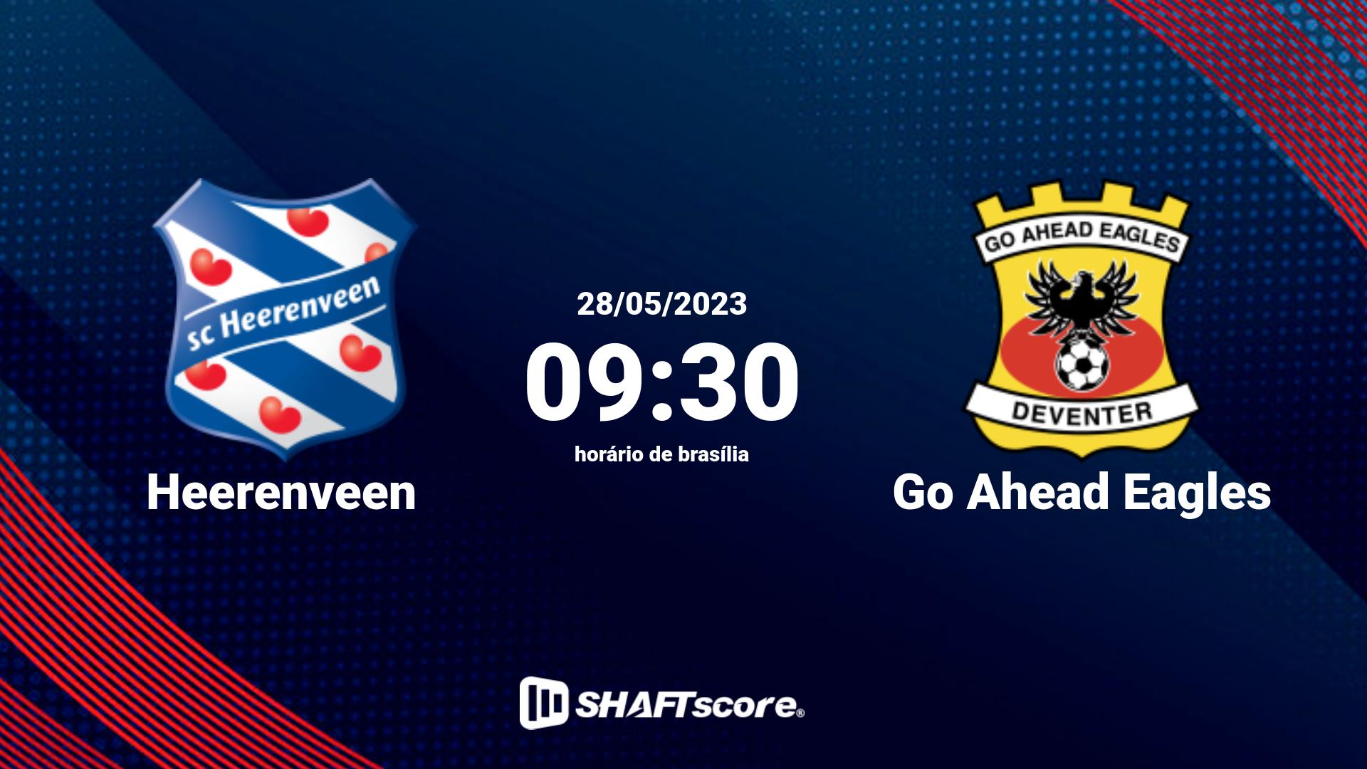 Estatísticas do jogo Heerenveen vs Go Ahead Eagles 28.05 09:30